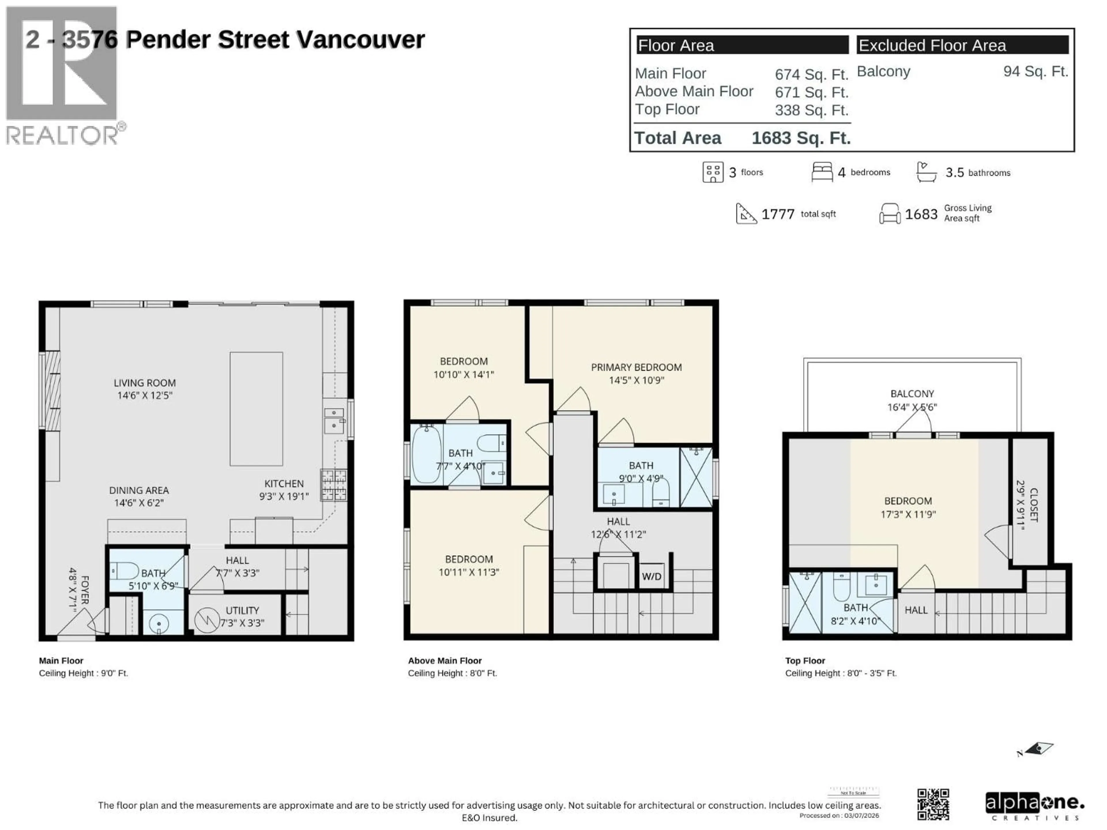 Floor plan for 2 - 3576 PENDER STREET, Vancouver British Columbia V5K2E3