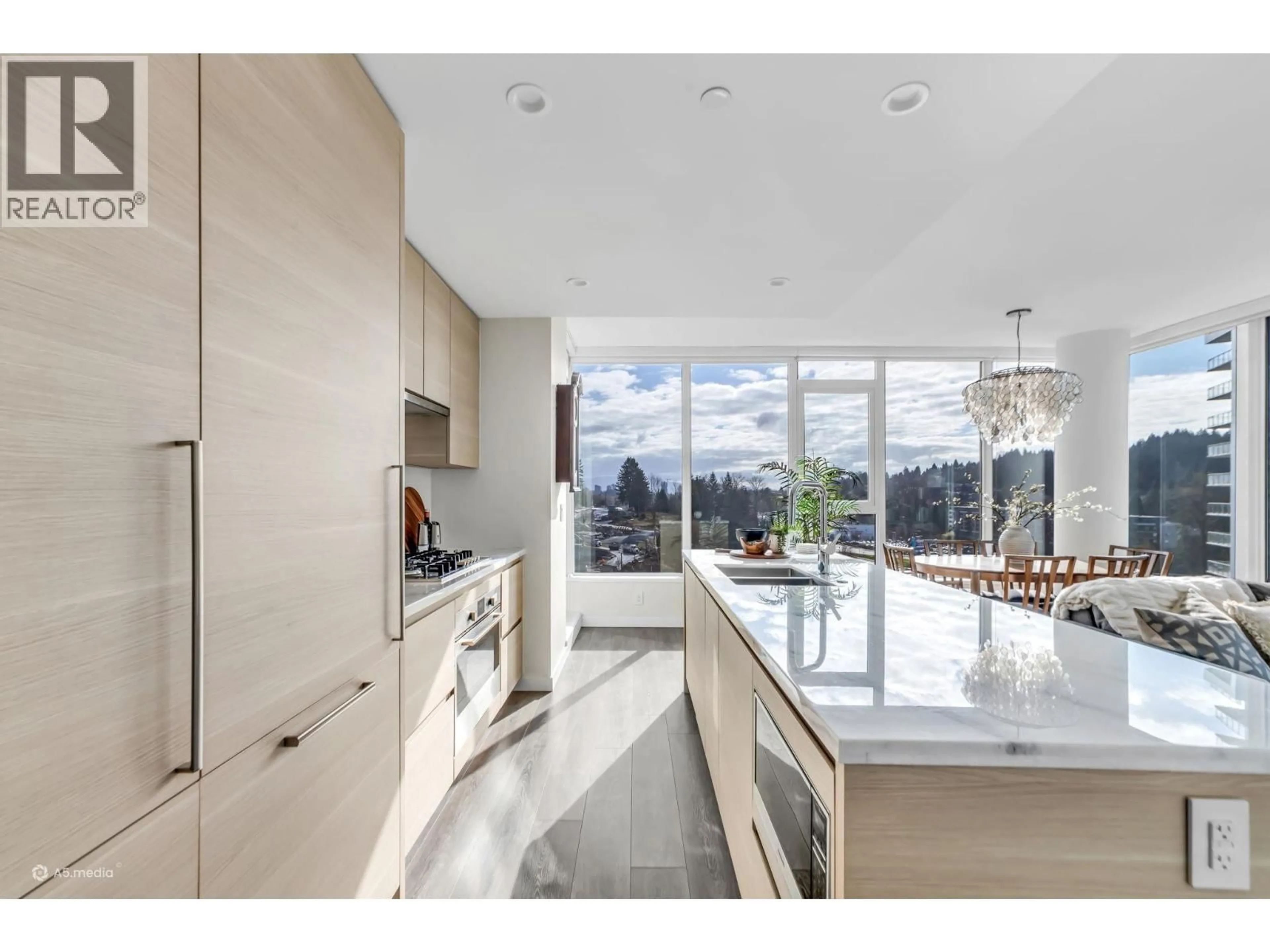 Contemporary kitchen, ceramic/tile floor for 1404 - 305 MORRISSEY ROAD, Port Moody British Columbia V3H0M3