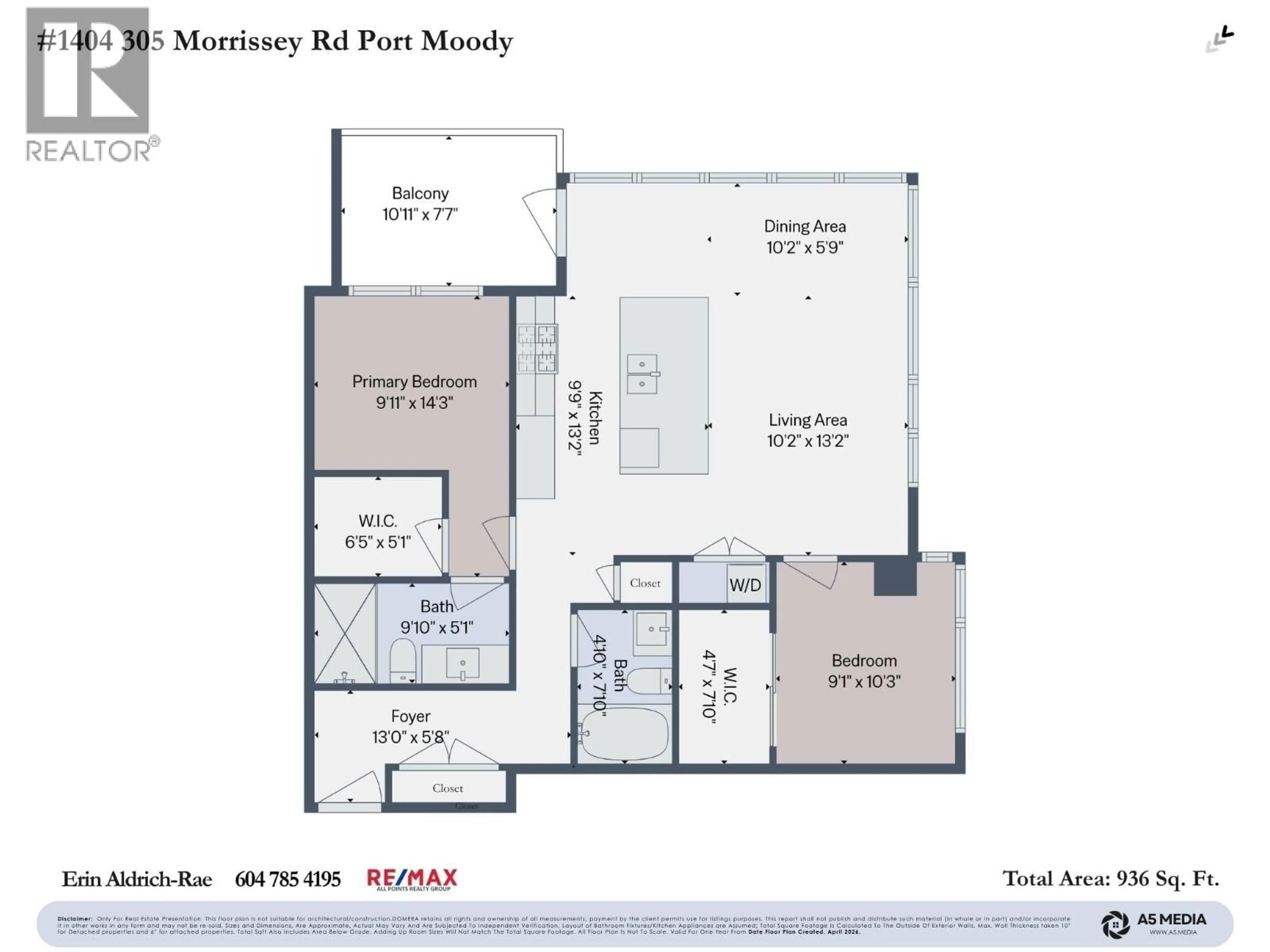Floor plan for 1404 - 305 MORRISSEY ROAD, Port Moody British Columbia V3H0M3