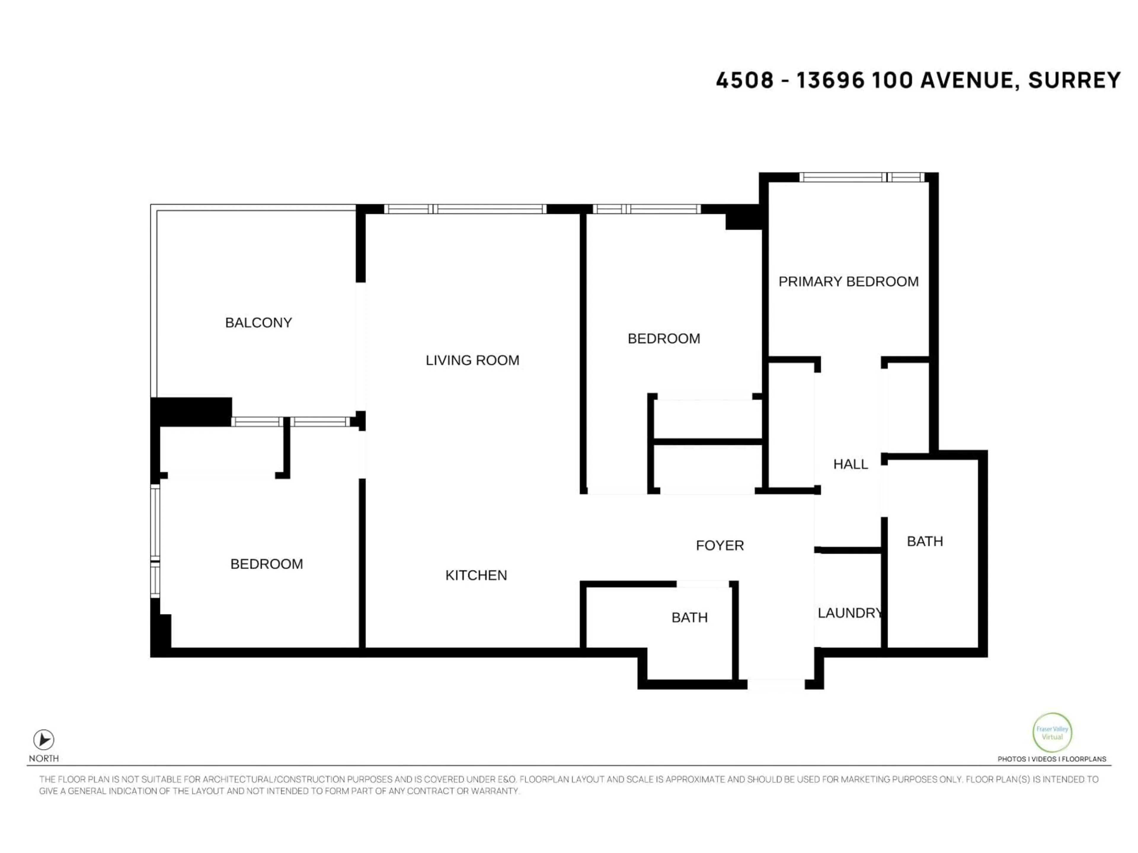 Floor plan for 4508 - 13696 100 AVENUE, Surrey British Columbia V3T0L5