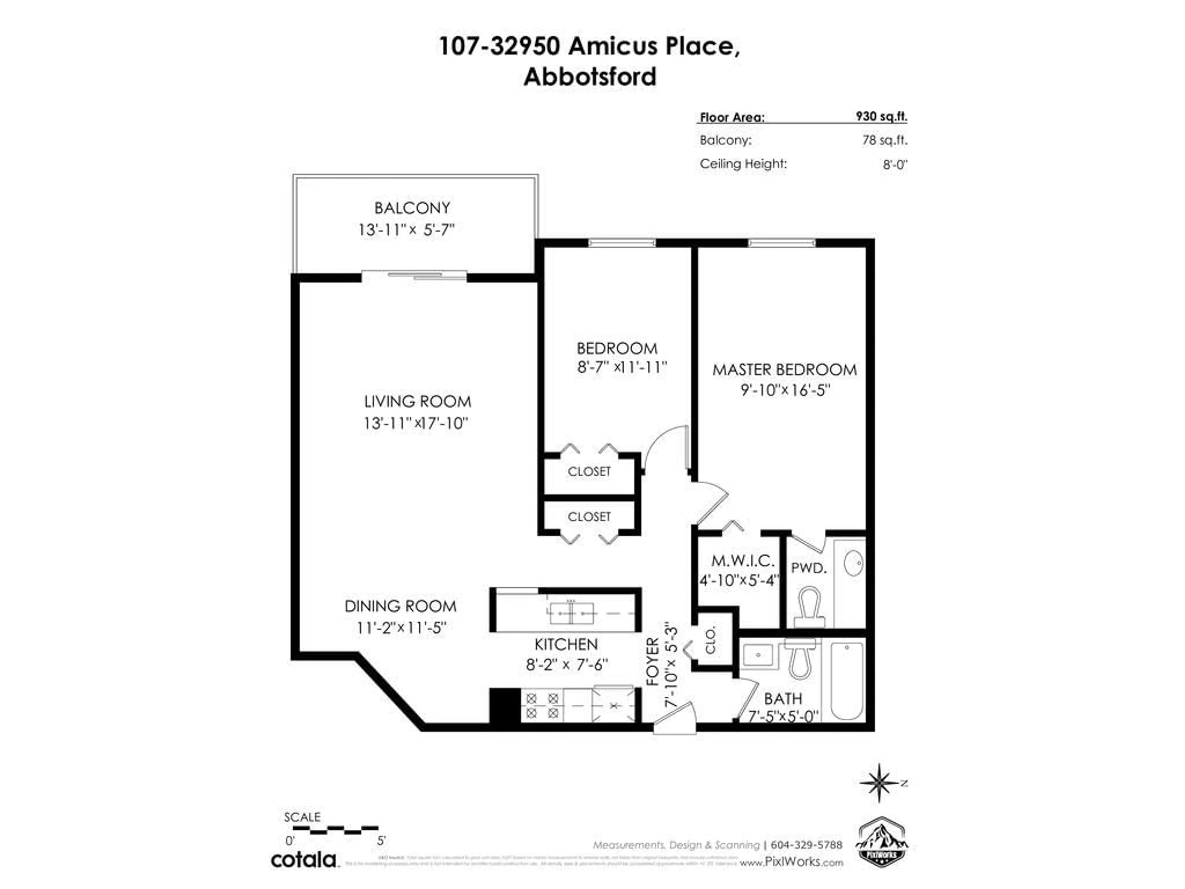 Floor plan for 107 - 32950 AMICUS PLACE, Abbotsford British Columbia V2S6G9