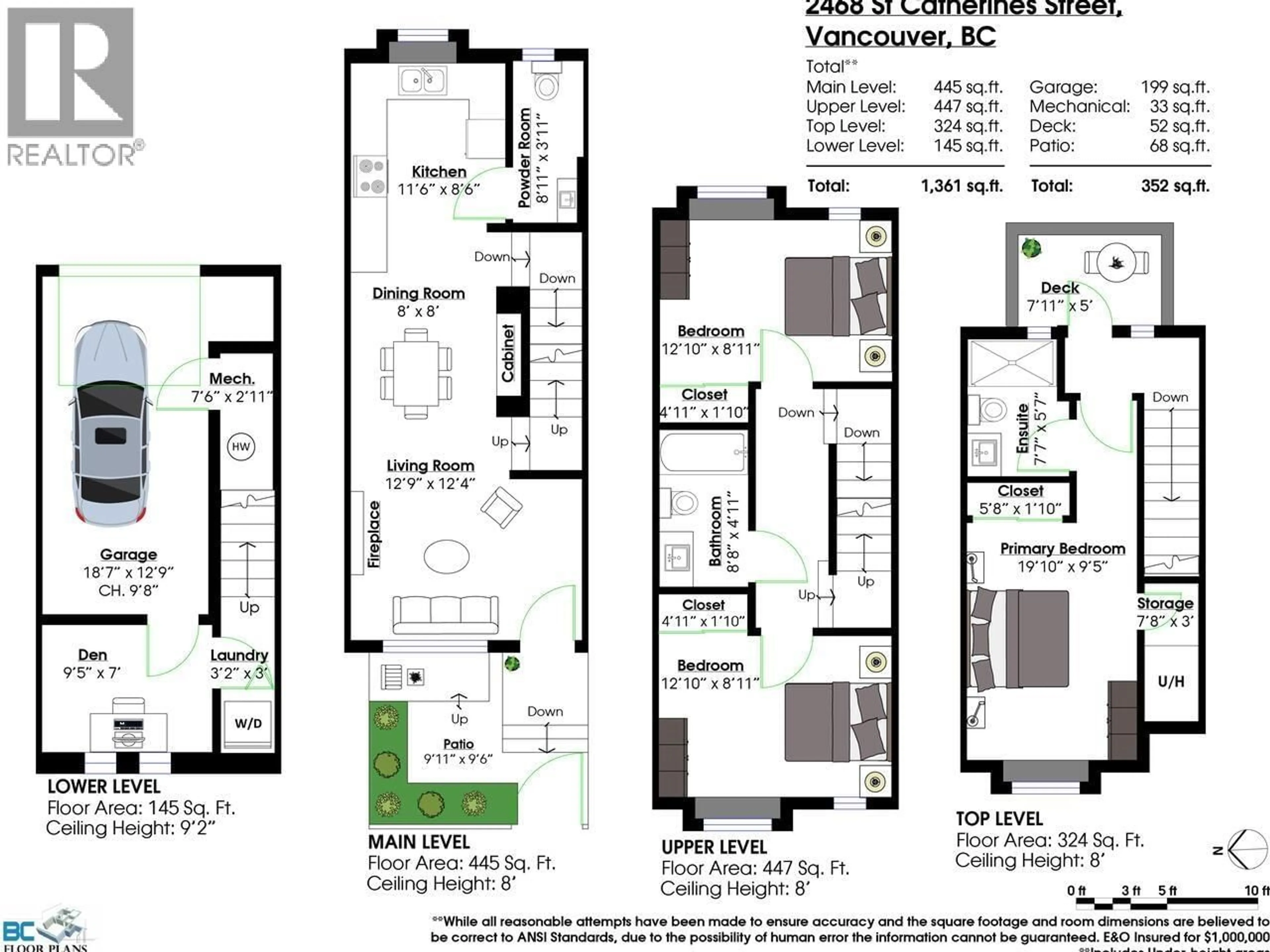 Floor plan for 2468 ST. CATHERINES STREET, Vancouver British Columbia V5T0H4