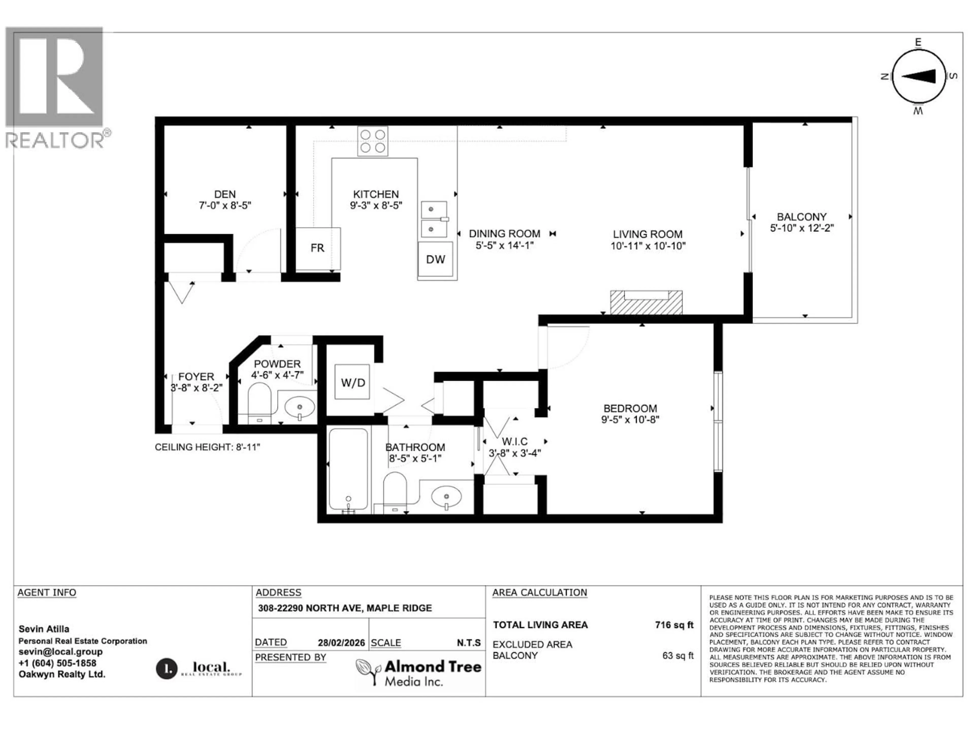 Floor plan for 308 - 22290 NORTH AVENUE, Maple Ridge British Columbia V2X8Z8