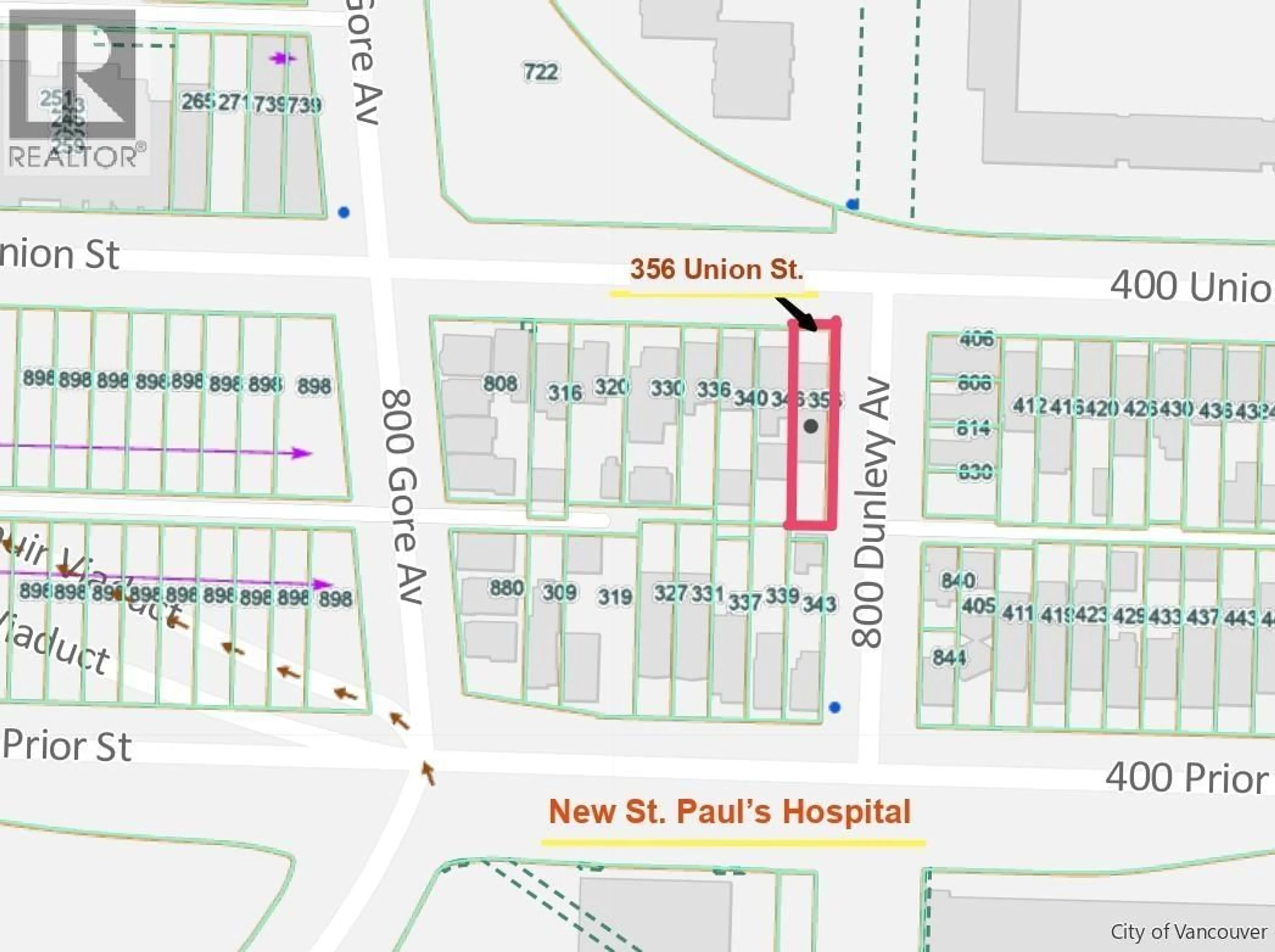 Picture of a map for 356 UNION STREET, Vancouver British Columbia V6A2B5