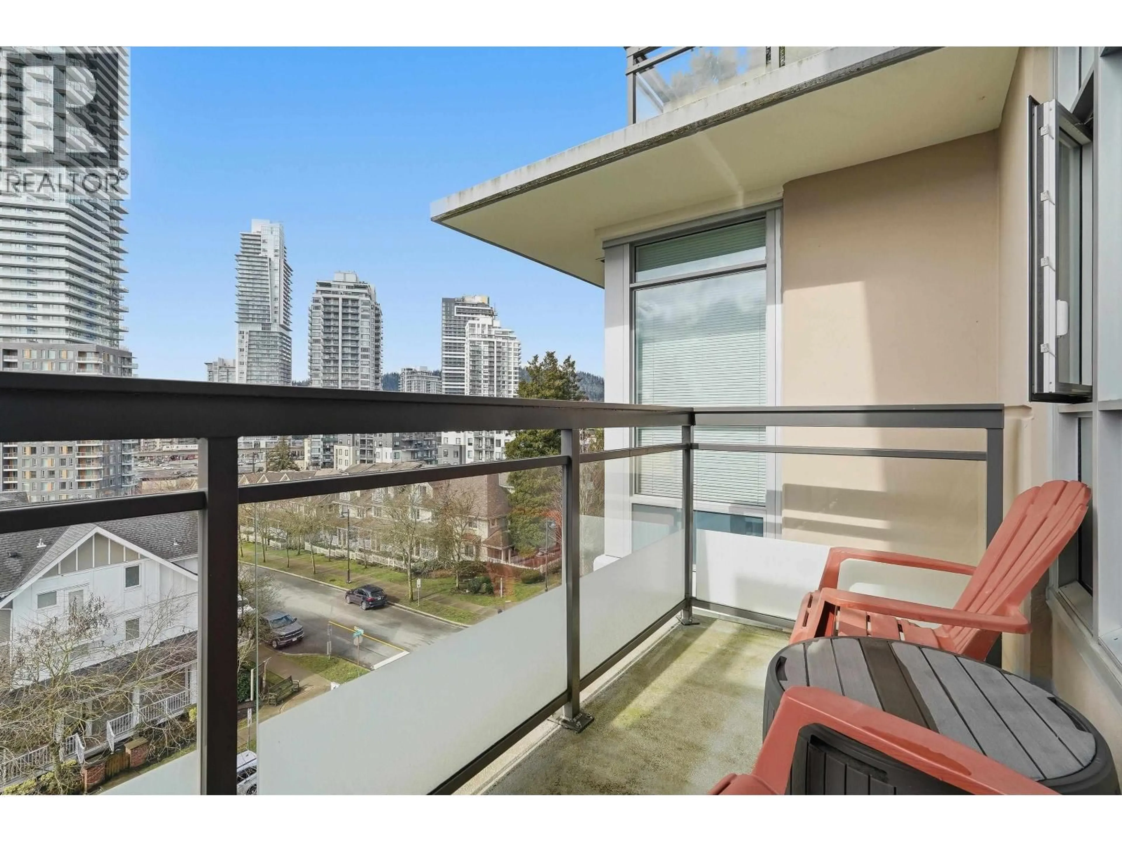 Balcony in the apartment, city buildings view from balcony for 707 - 711 BRESLAY STREET, Coquitlam British Columbia V3J0G7