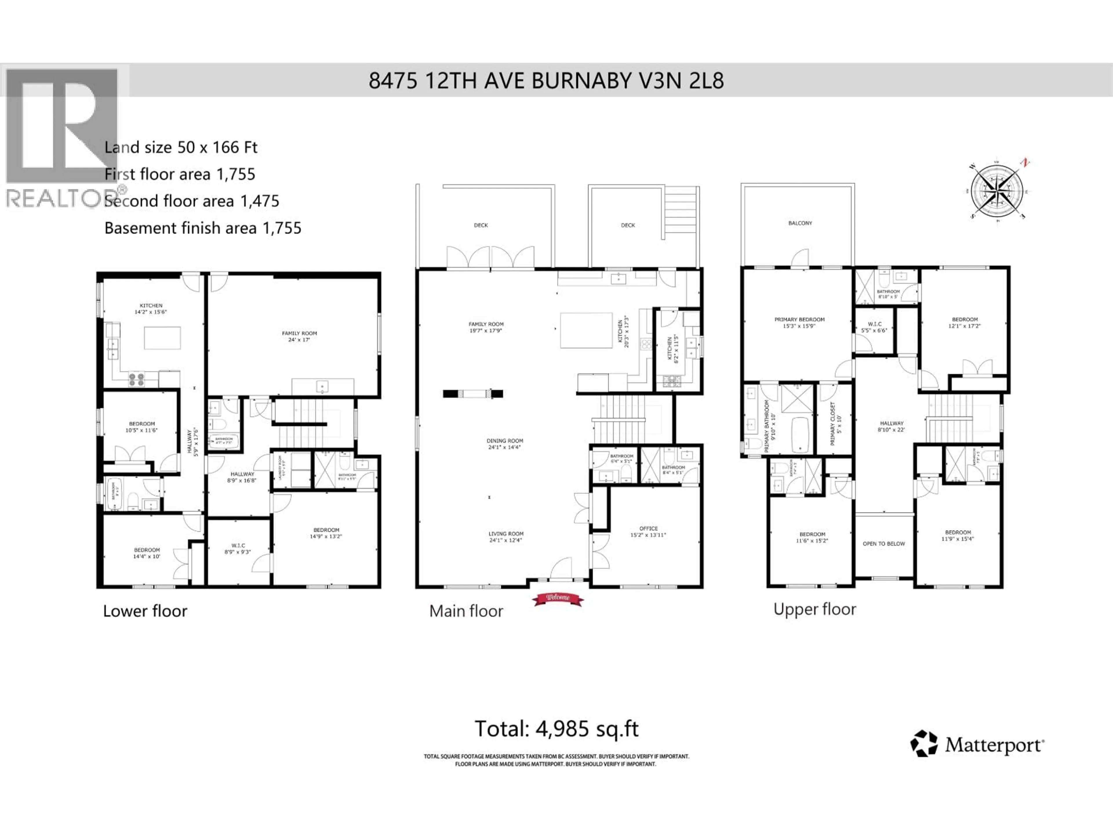 Floor plan for 8475 12TH AVENUE, Burnaby British Columbia V3N2L8