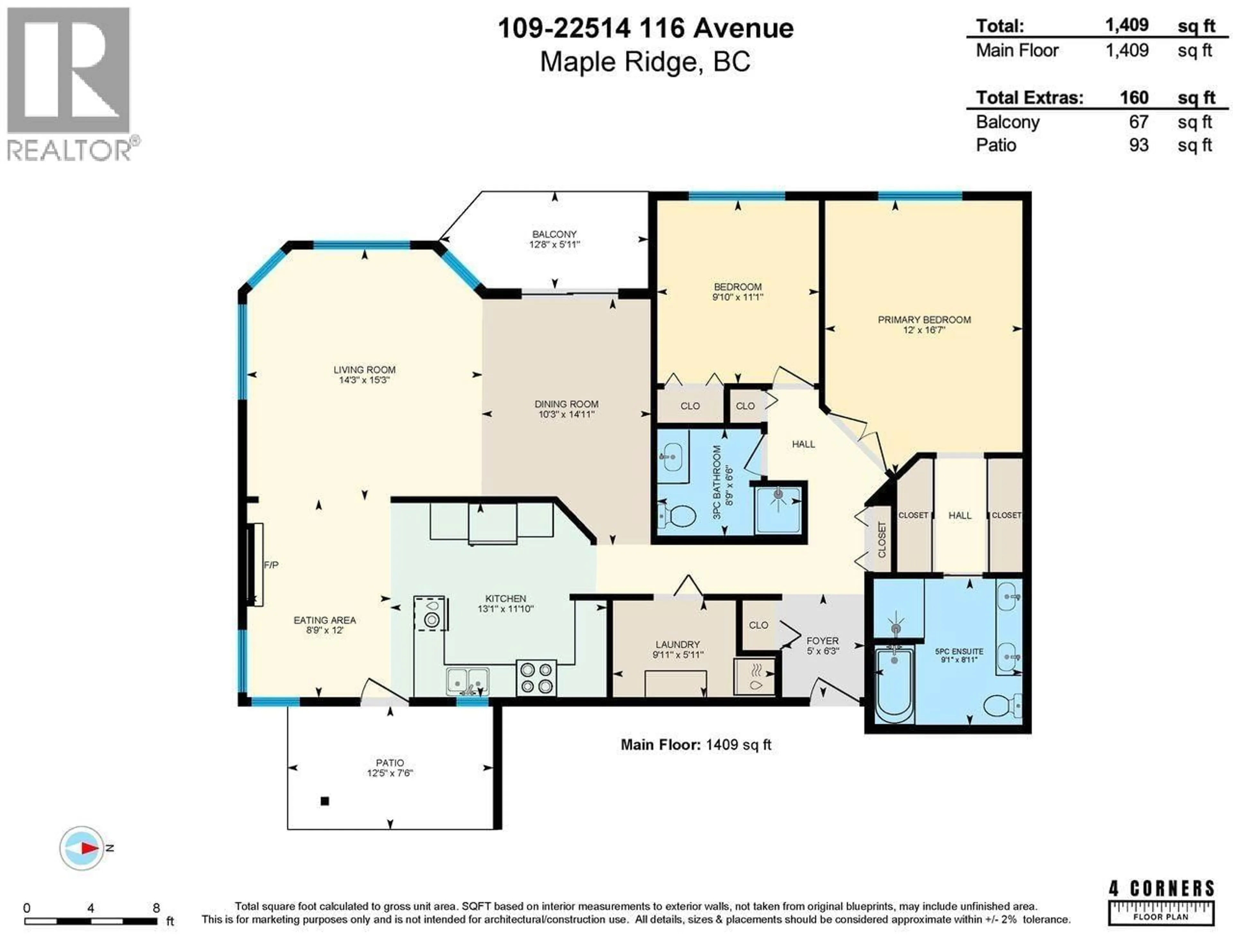 Floor plan for 109 - 22514 116 AVENUE, Maple Ridge British Columbia V2X0N4