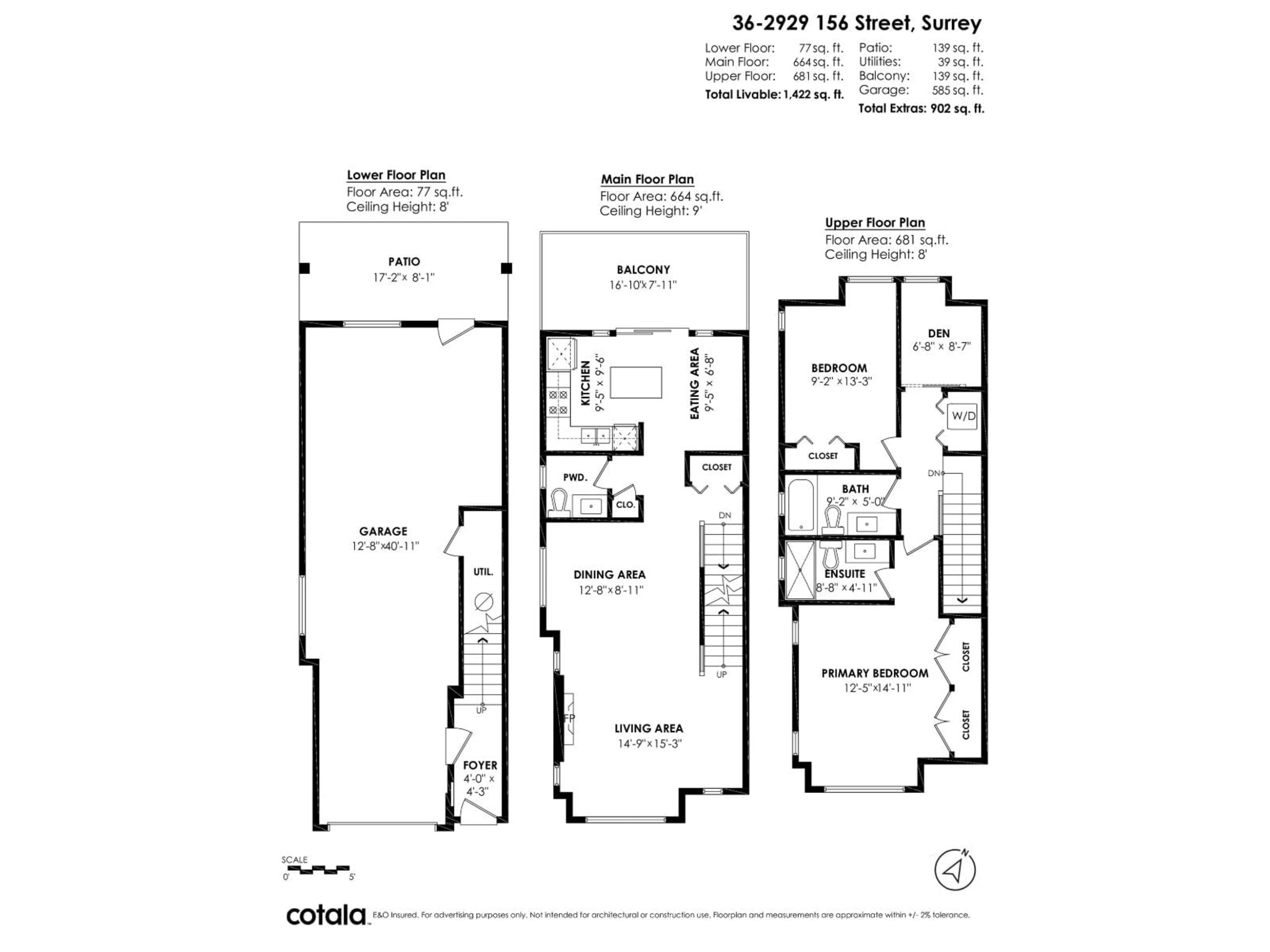 Floor plan for 36 - 2929 156 STREET, Surrey British Columbia V3Z0S9