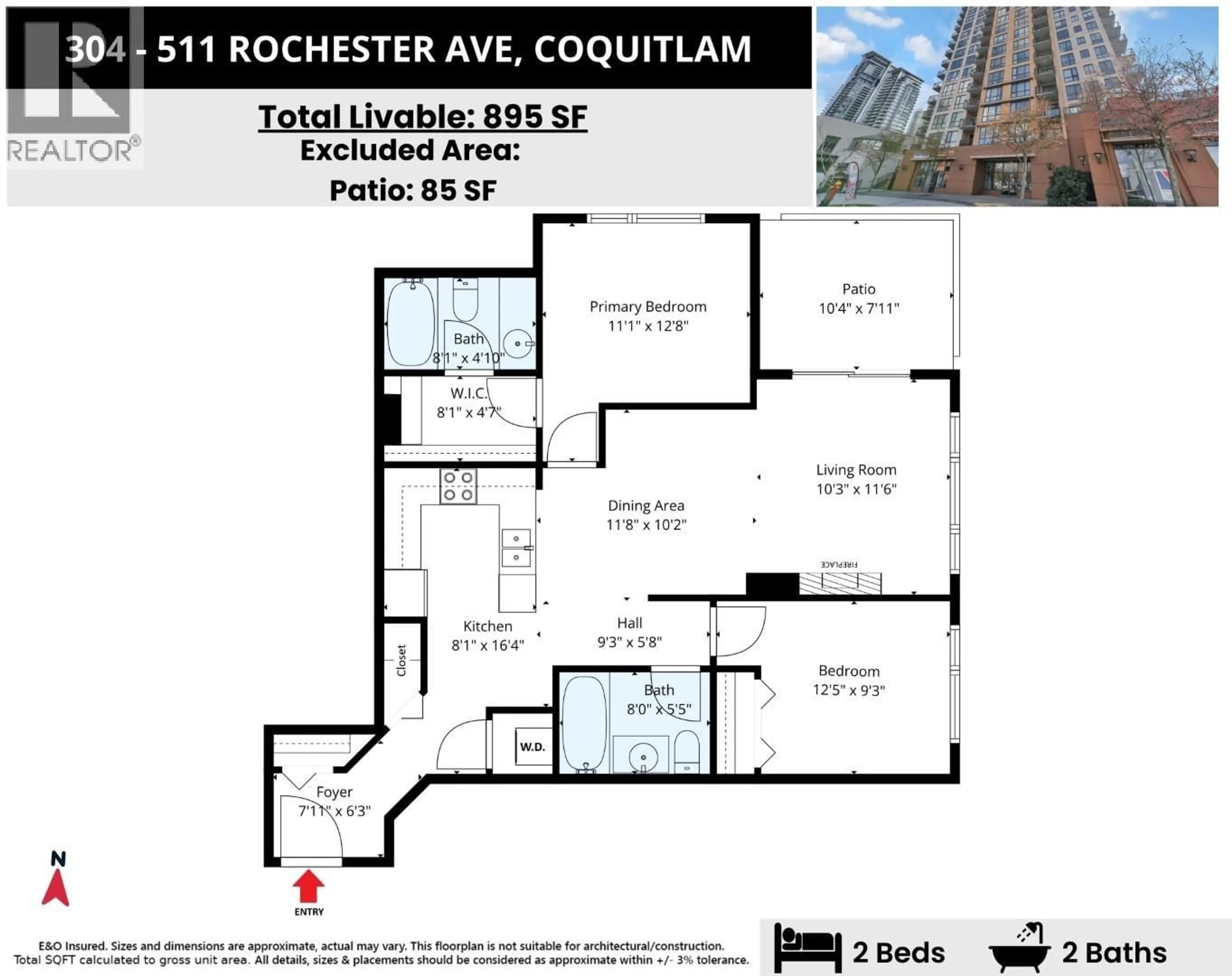 Floor plan for 304 - 511 ROCHESTER AVENUE, Coquitlam British Columbia V3K0A2