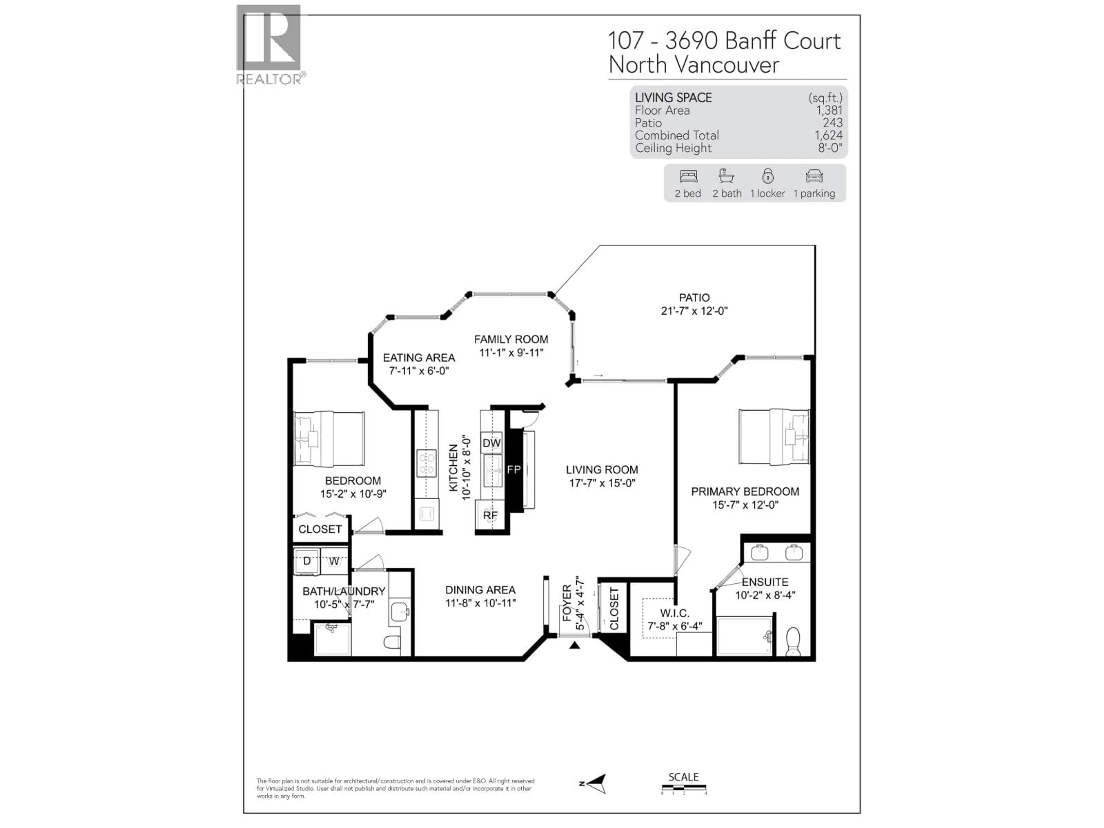 Floor plan for 107 - 3690 BANFF COURT, North Vancouver British Columbia V7H2Y7