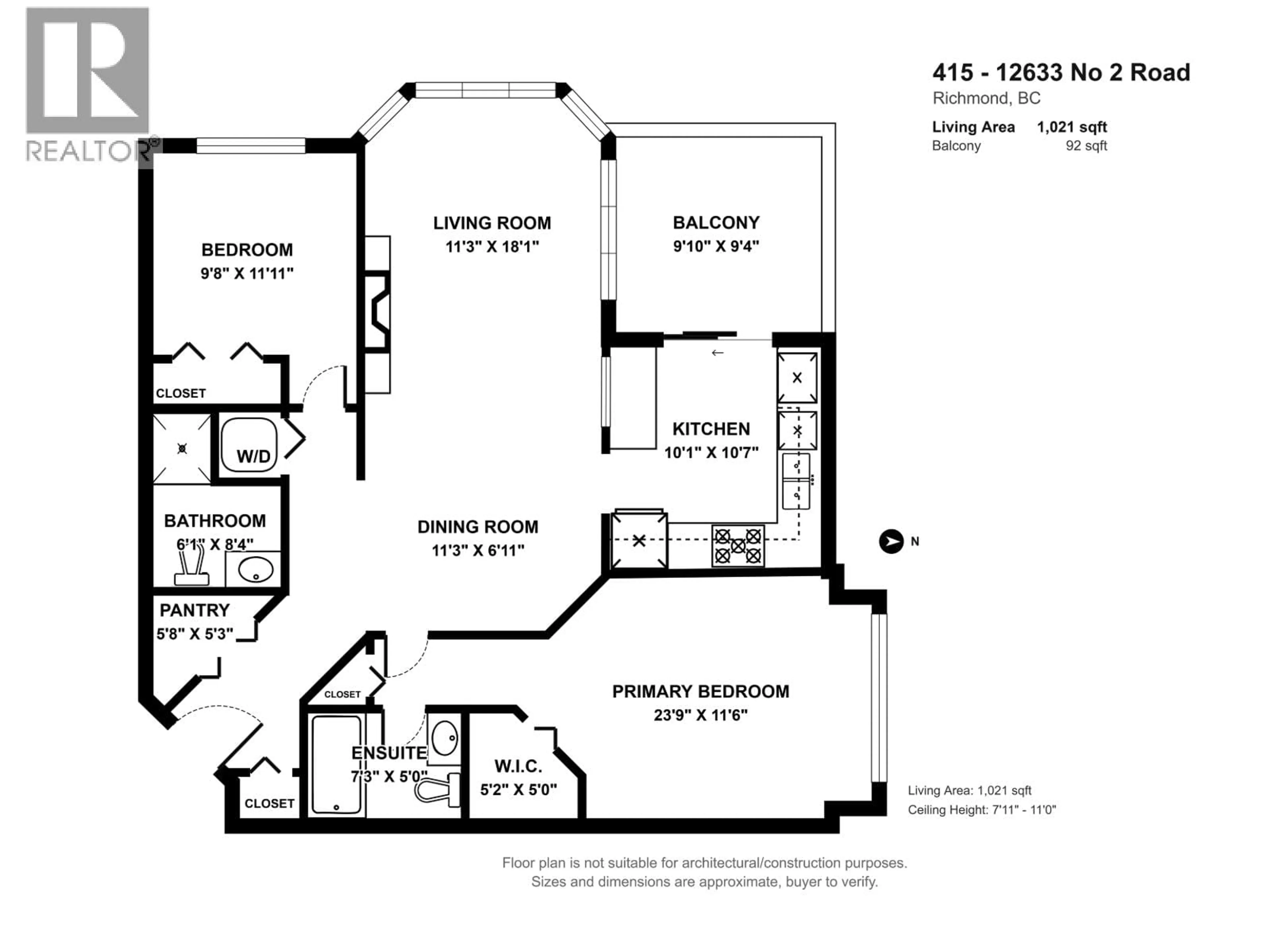 Floor plan for 415 - 12633 NO. 2 ROAD, Richmond British Columbia V7E6N5