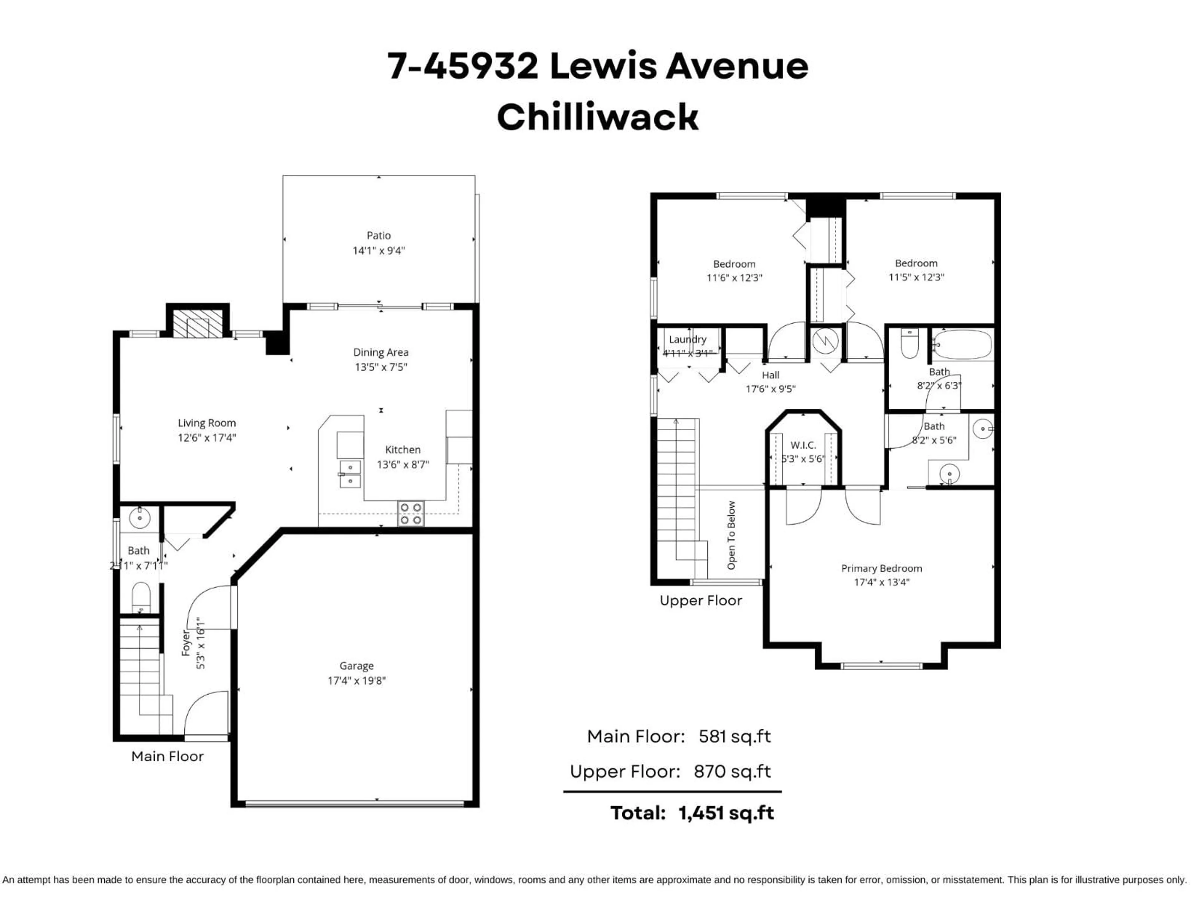 Floor plan for 7 - 45932 LEWIS AVENUE, Chilliwack British Columbia V2P3C2