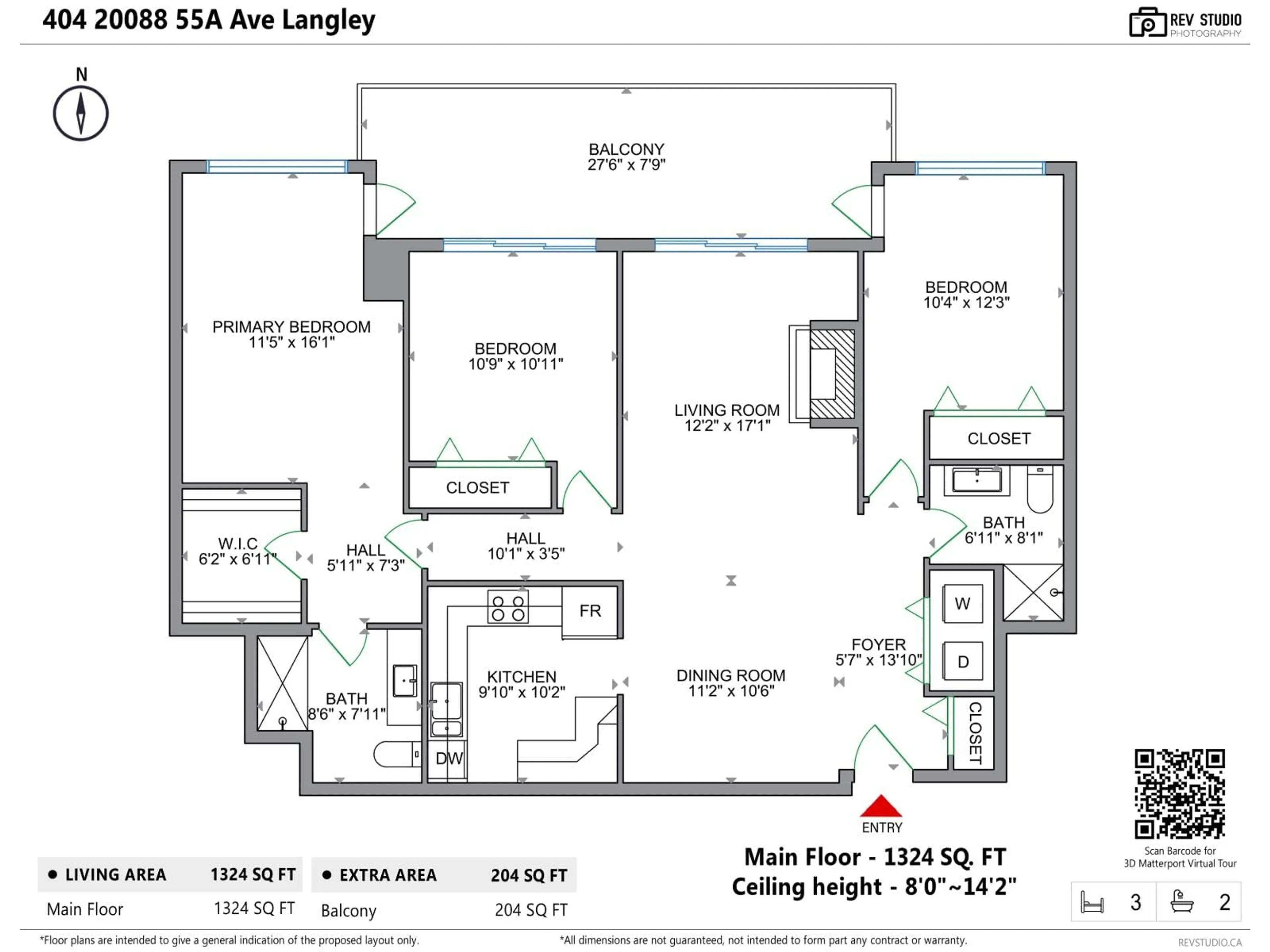 Floor plan for 404 - 20088 55A AVENUE, Langley British Columbia V3A4K9