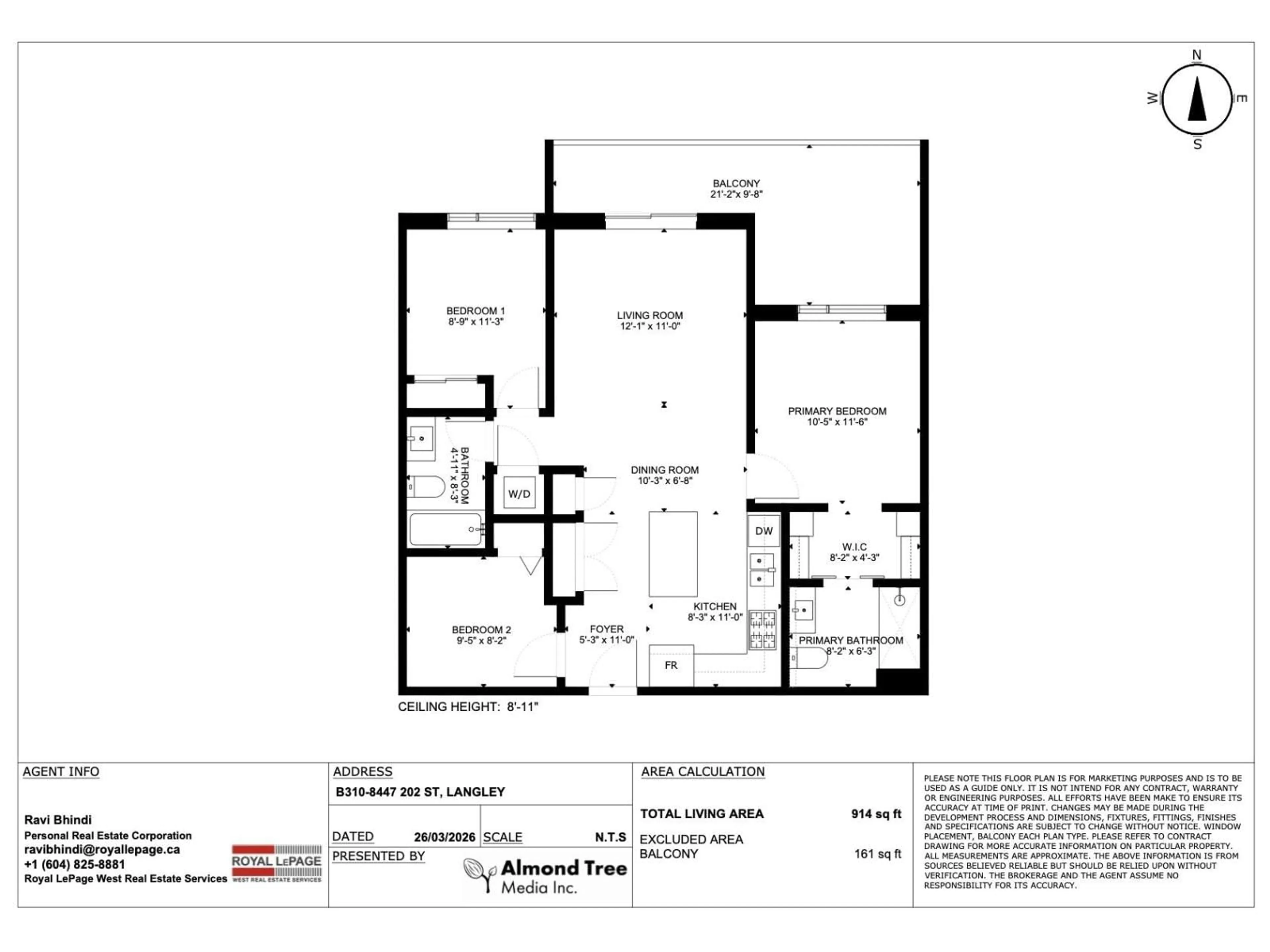 Floor plan for B310 - 8447 202 AVENUE, Langley British Columbia V2Y2B7