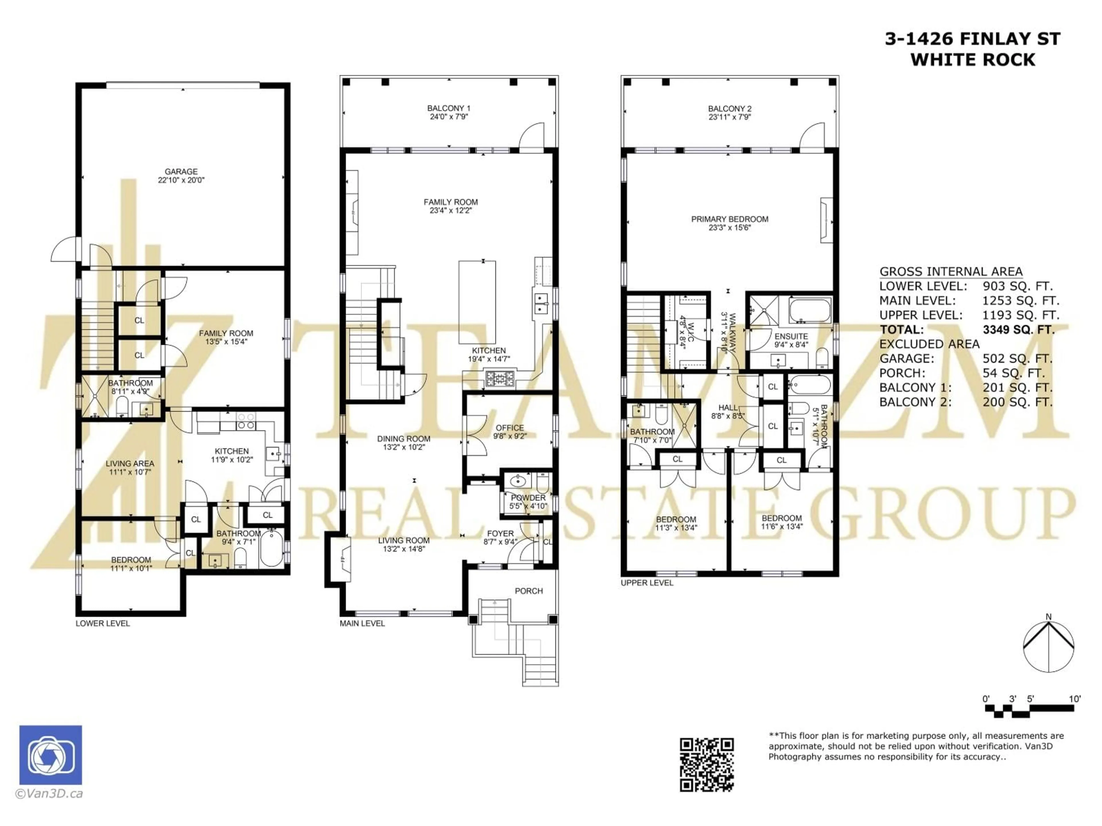 Floor plan for 3 - 1426 FINLAY STREET, White Rock British Columbia V4B4L5
