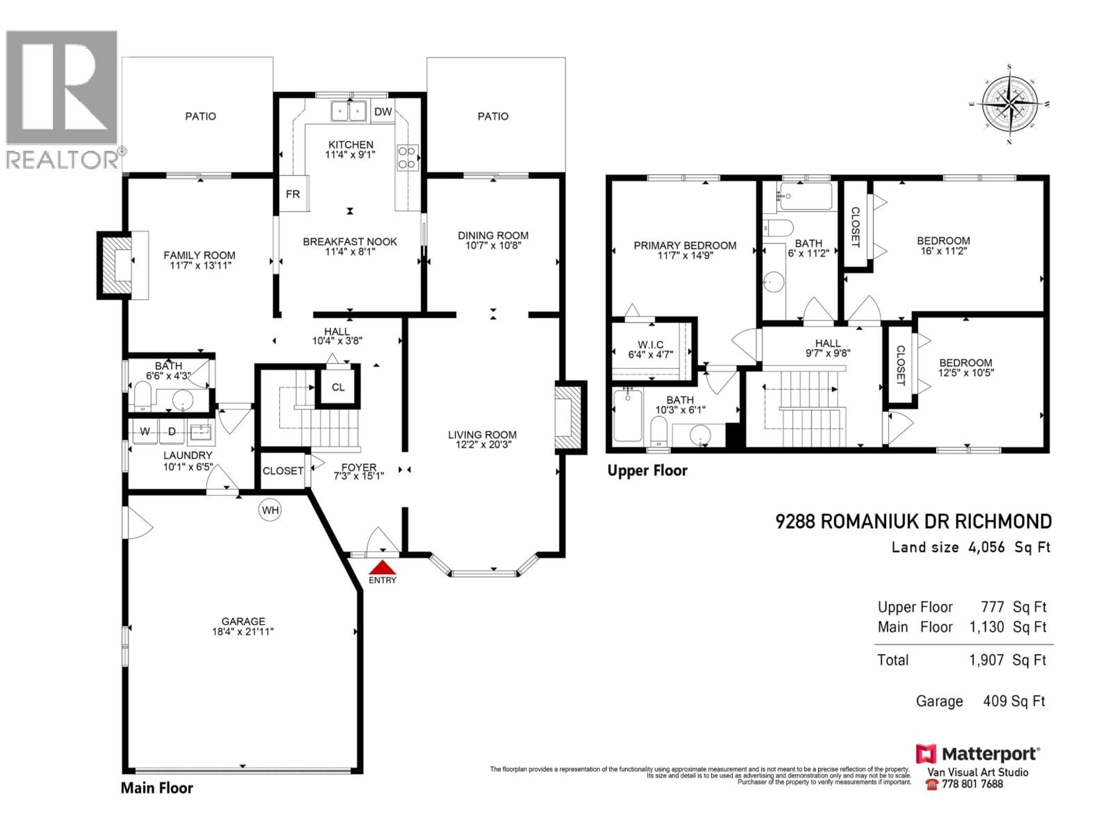 Floor plan for 9288 ROMANIUK DRIVE, Richmond British Columbia V7E5G7