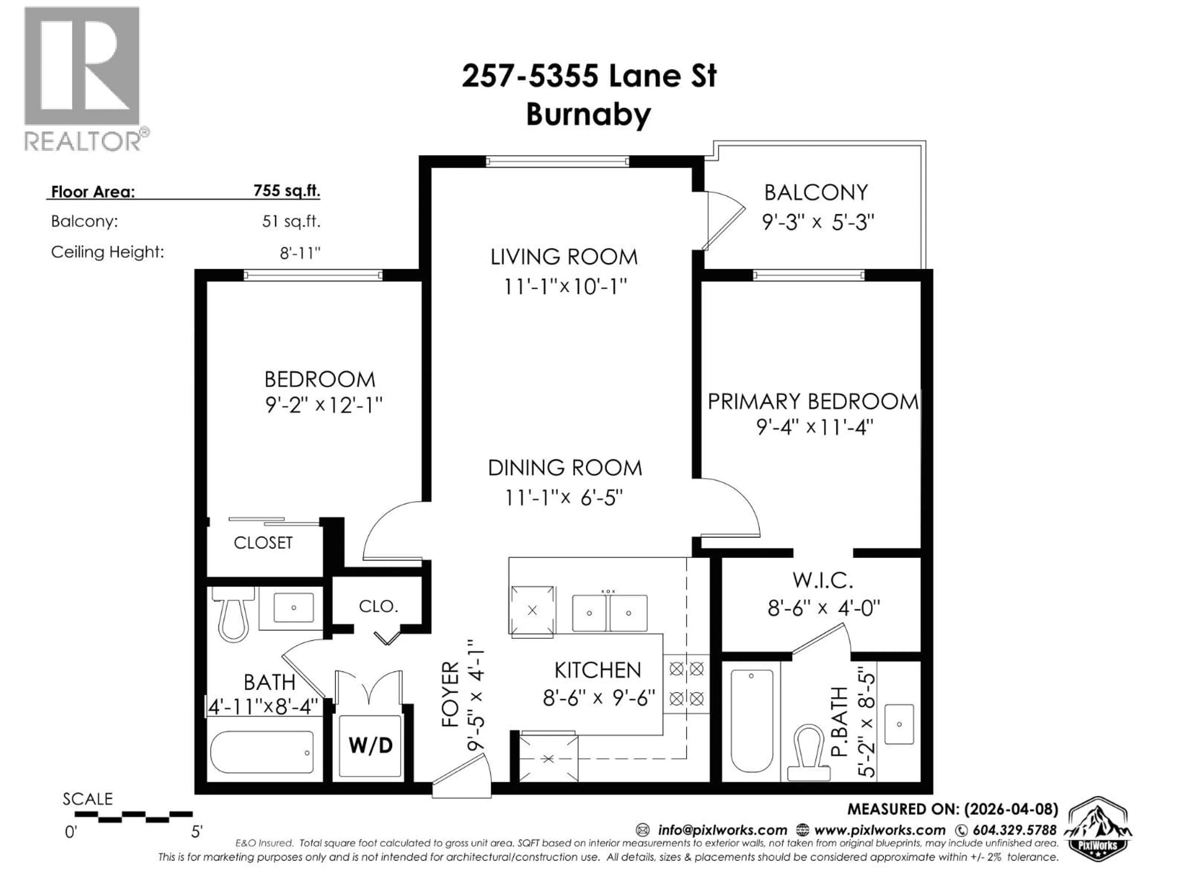 Floor plan for 257 - 5355 LANE STREET, Burnaby British Columbia V5H0H1