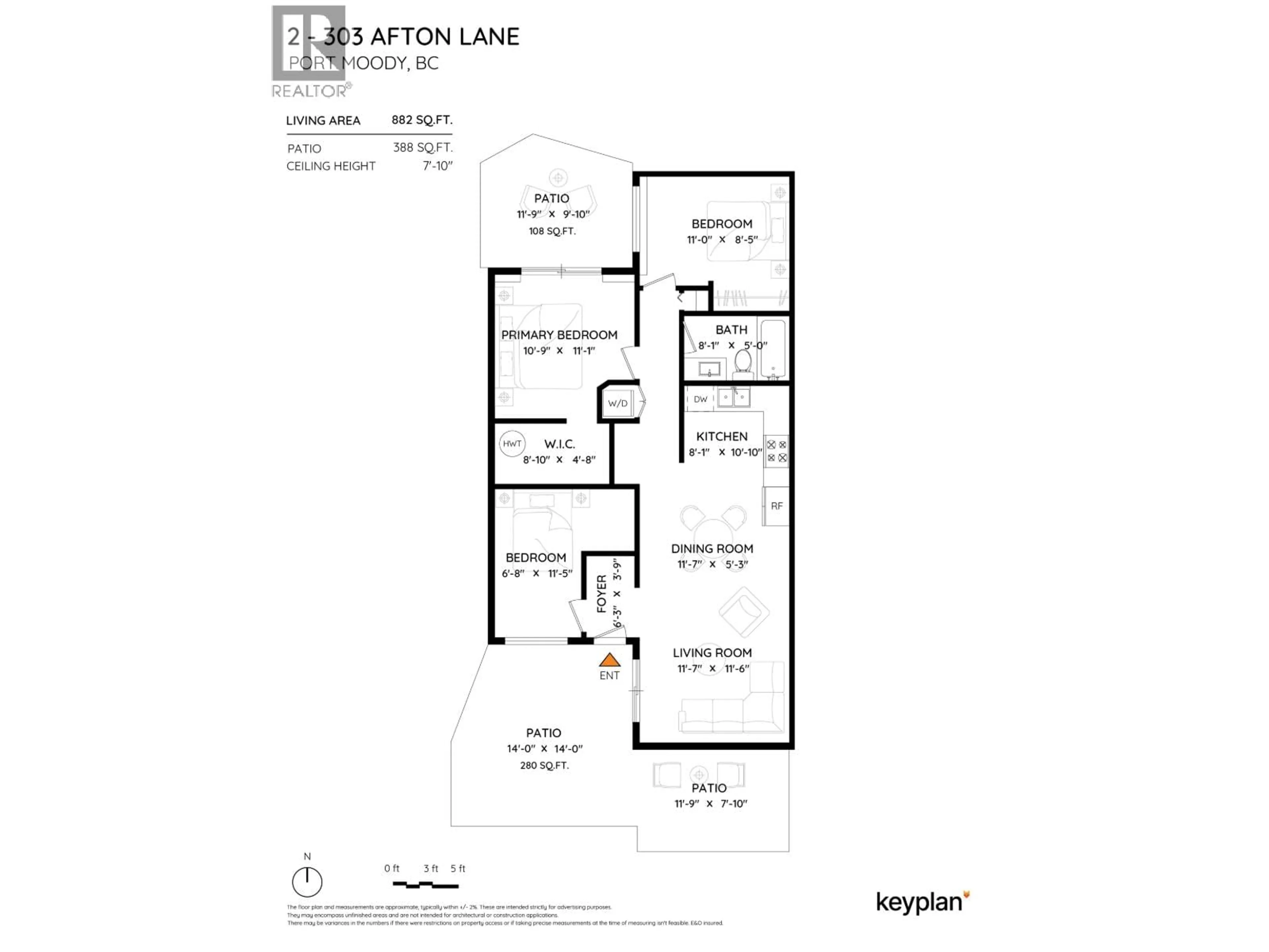 Floor plan for 2 - 303 AFTON LANE, Port Moody British Columbia V3H3V8