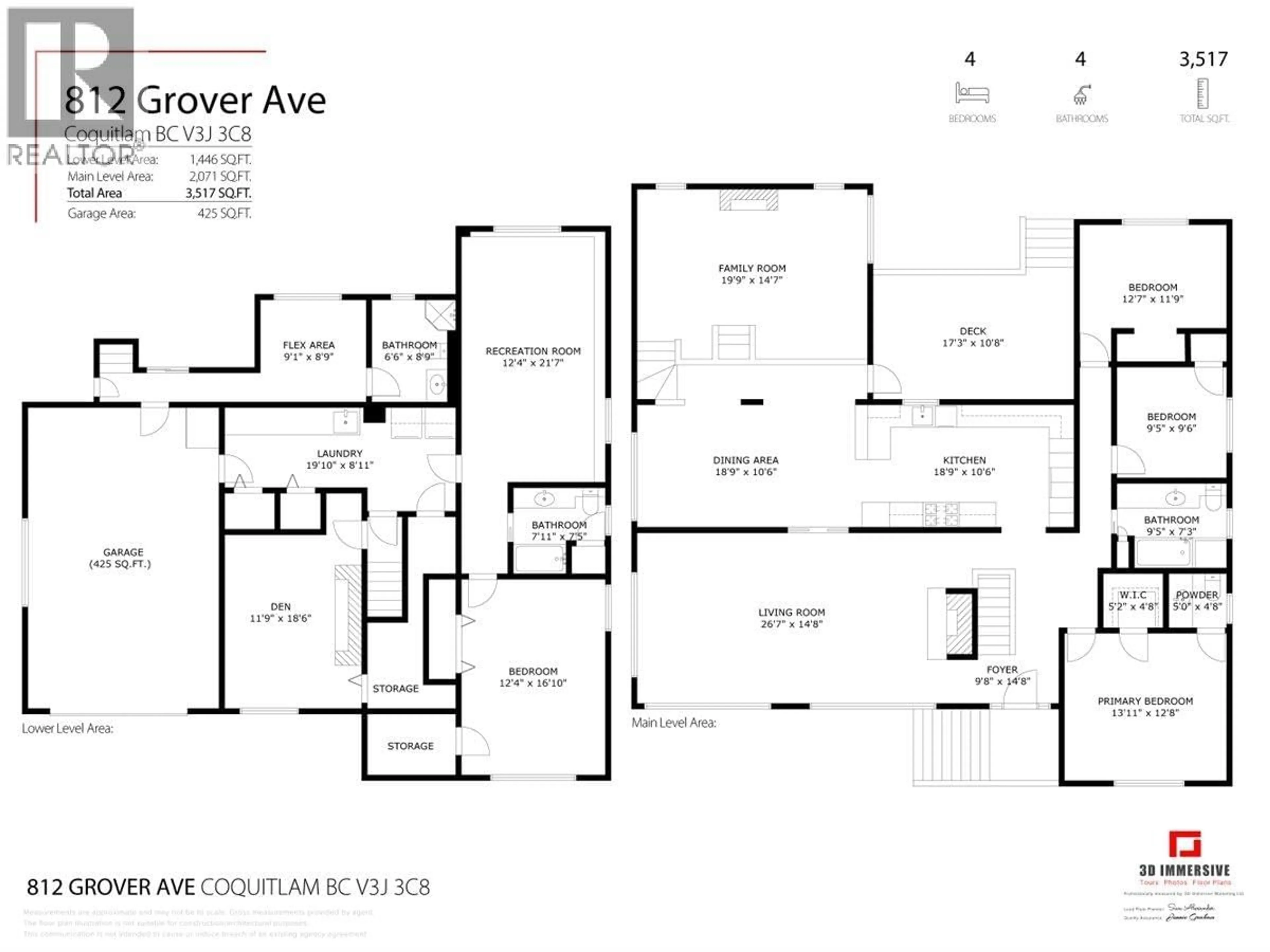 Floor plan for 812 GROVER AVENUE, Coquitlam British Columbia V3J3C8