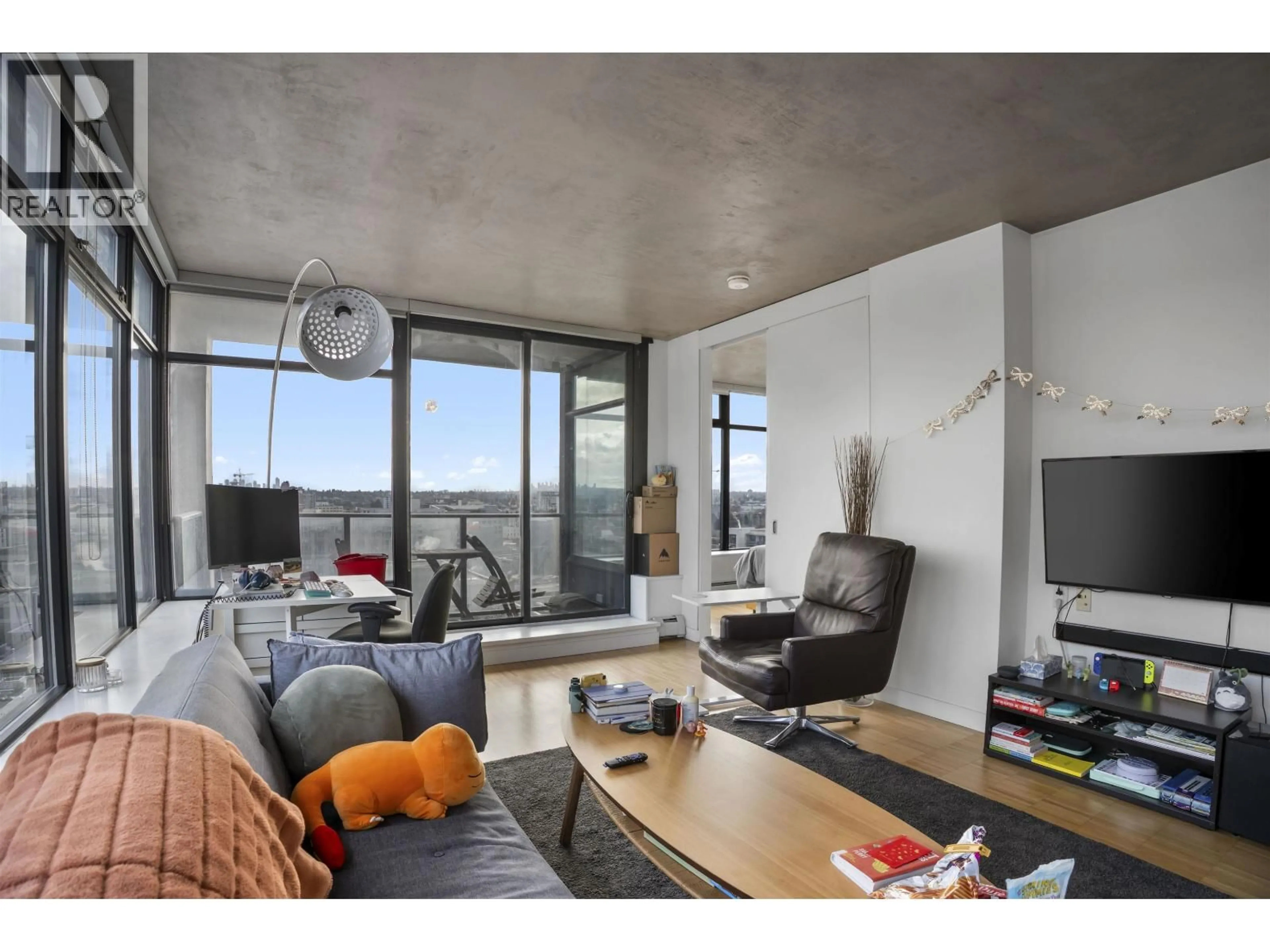 Living room with furniture, cement floor for 1401 - 108 CORDOVA STREET, Vancouver British Columbia V6B0G5