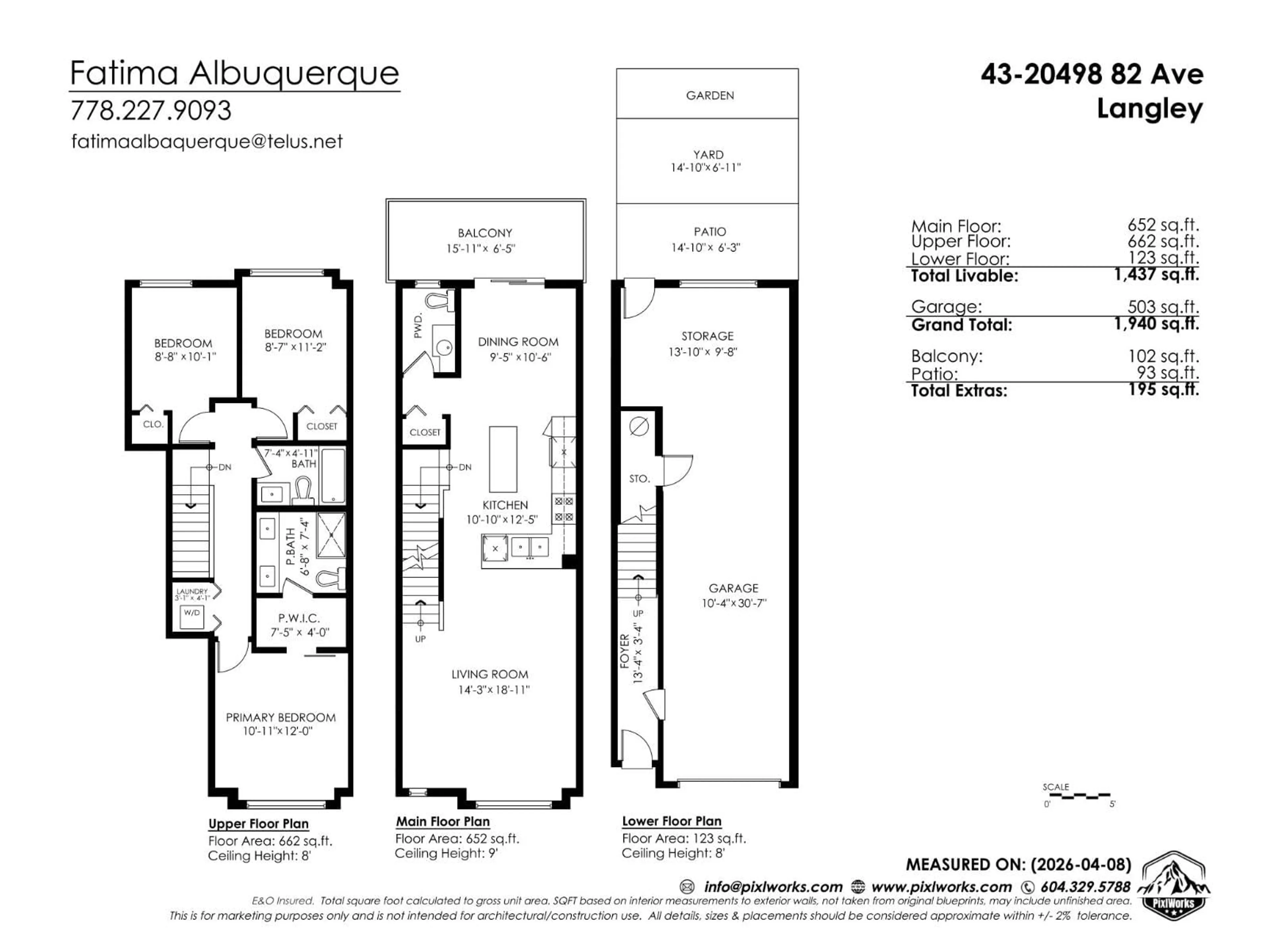 Floor plan for 43 - 20498 82 AVENUE, Langley British Columbia V2Y0V1