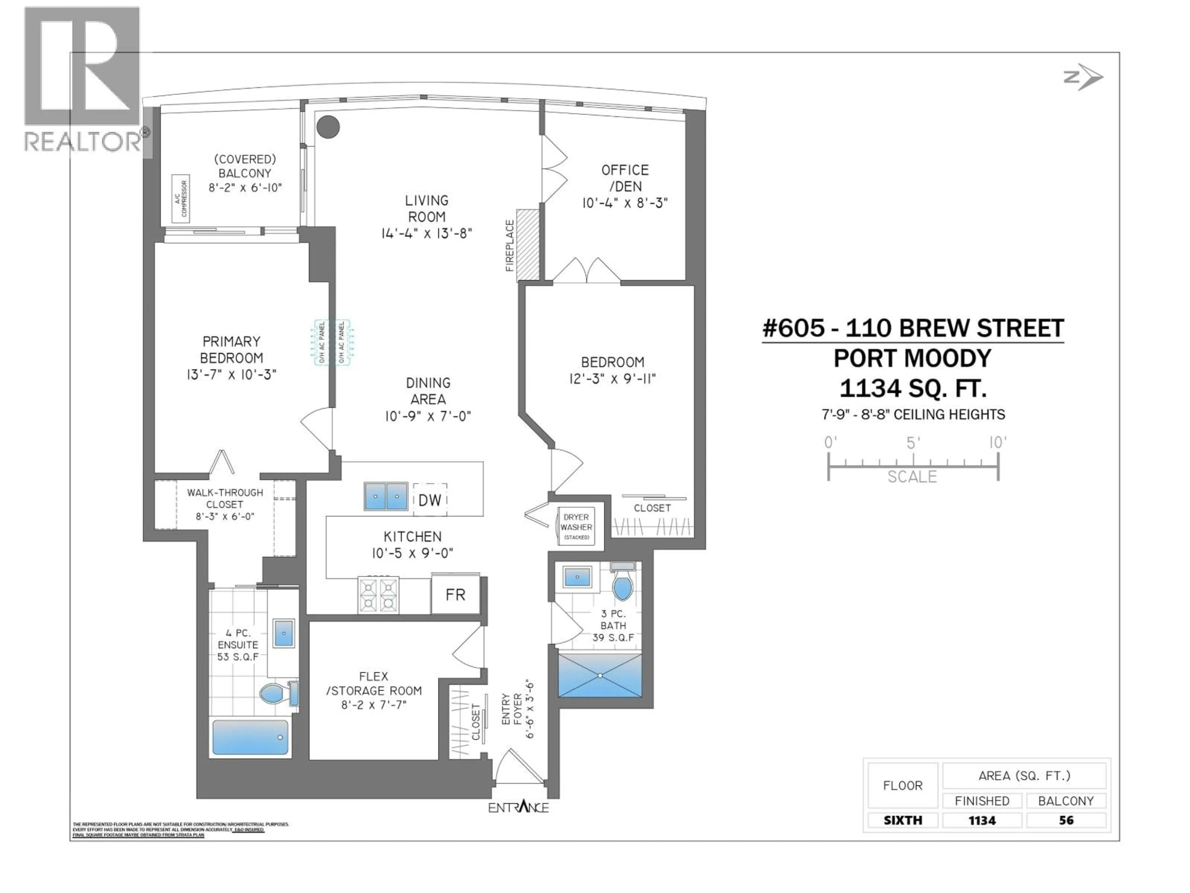 Floor plan for 605 - 110 BREW STREET, Port Moody British Columbia V3H0E4