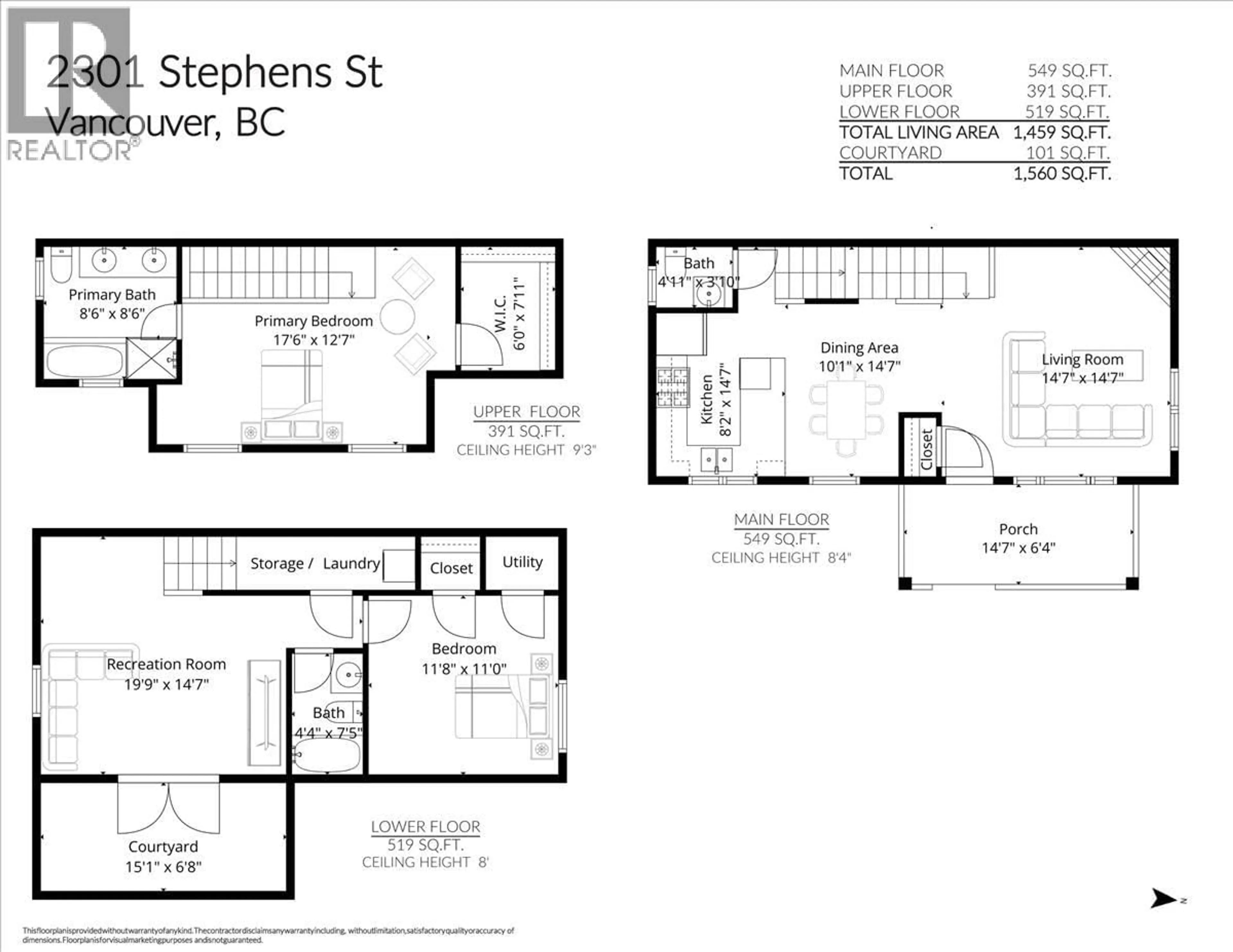 Floor plan for 2301 STEPHENS STREET, Vancouver British Columbia V6K3W7