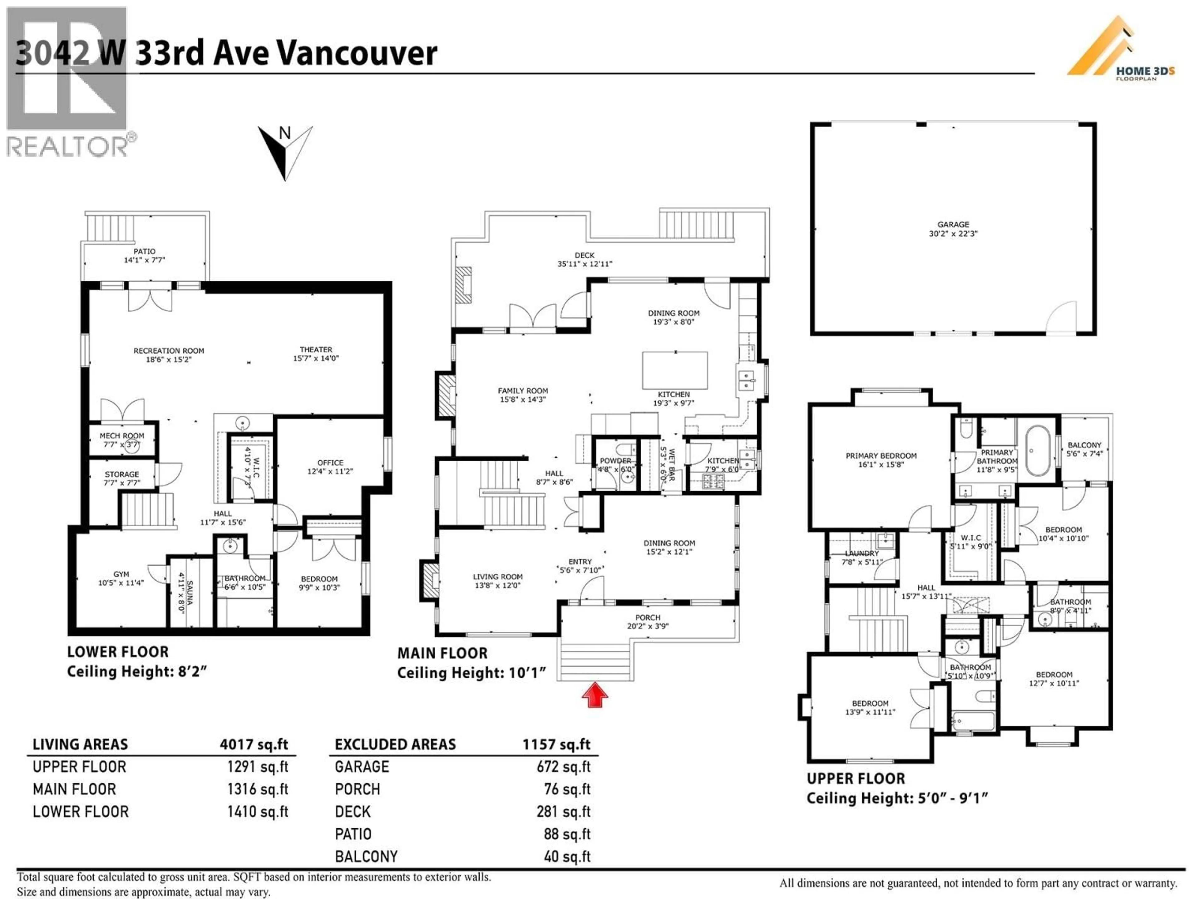 Floor plan for 3042 33RD AVENUE, Vancouver British Columbia V6N2G7