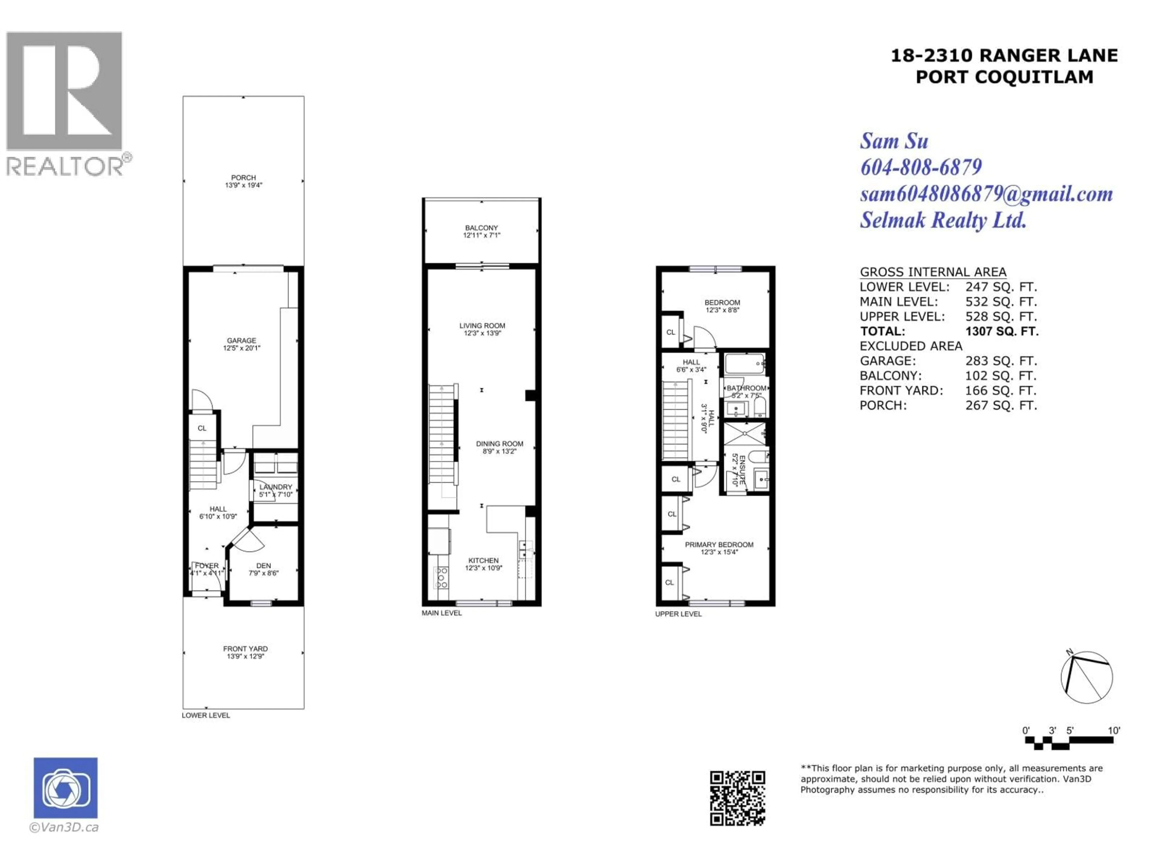 Floor plan for 18 - 2310 RANGER LANE, Port Coquitlam British Columbia V3B0K3