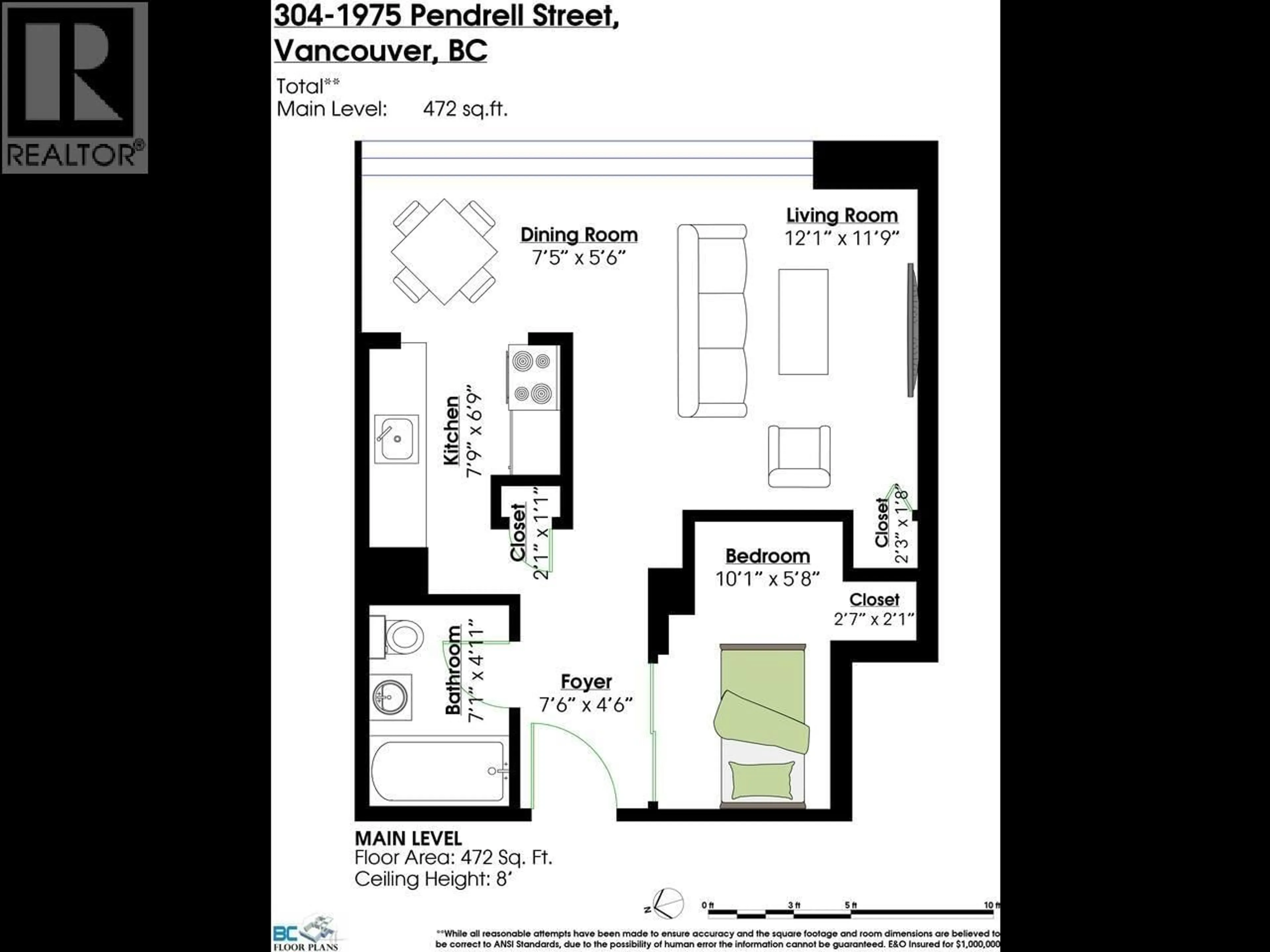Floor plan for 304 - 1975 PENDRELL STREET, Vancouver British Columbia V6G1T6