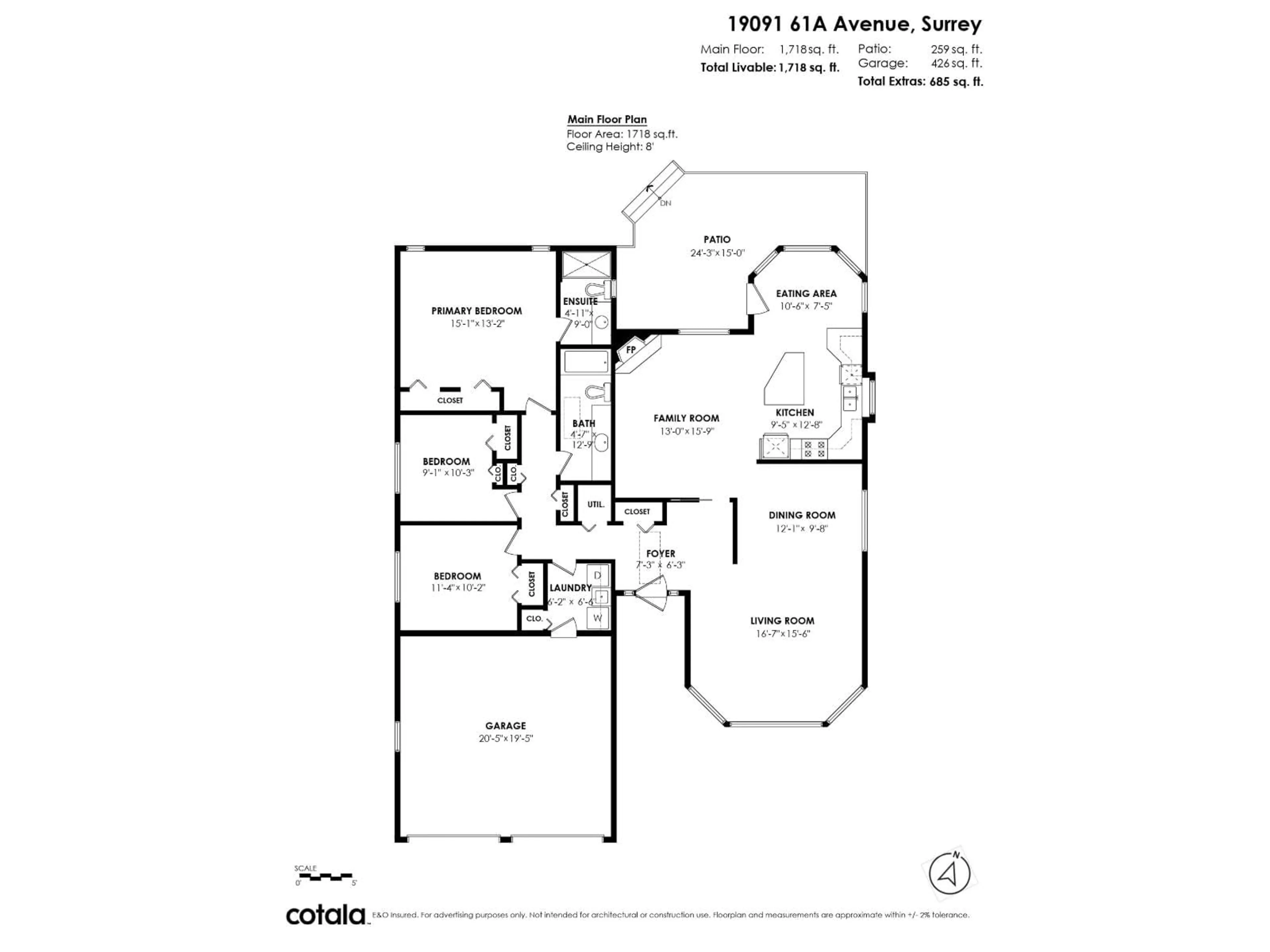 Floor plan for 19091 61A AVENUE, Surrey British Columbia V3S8C8