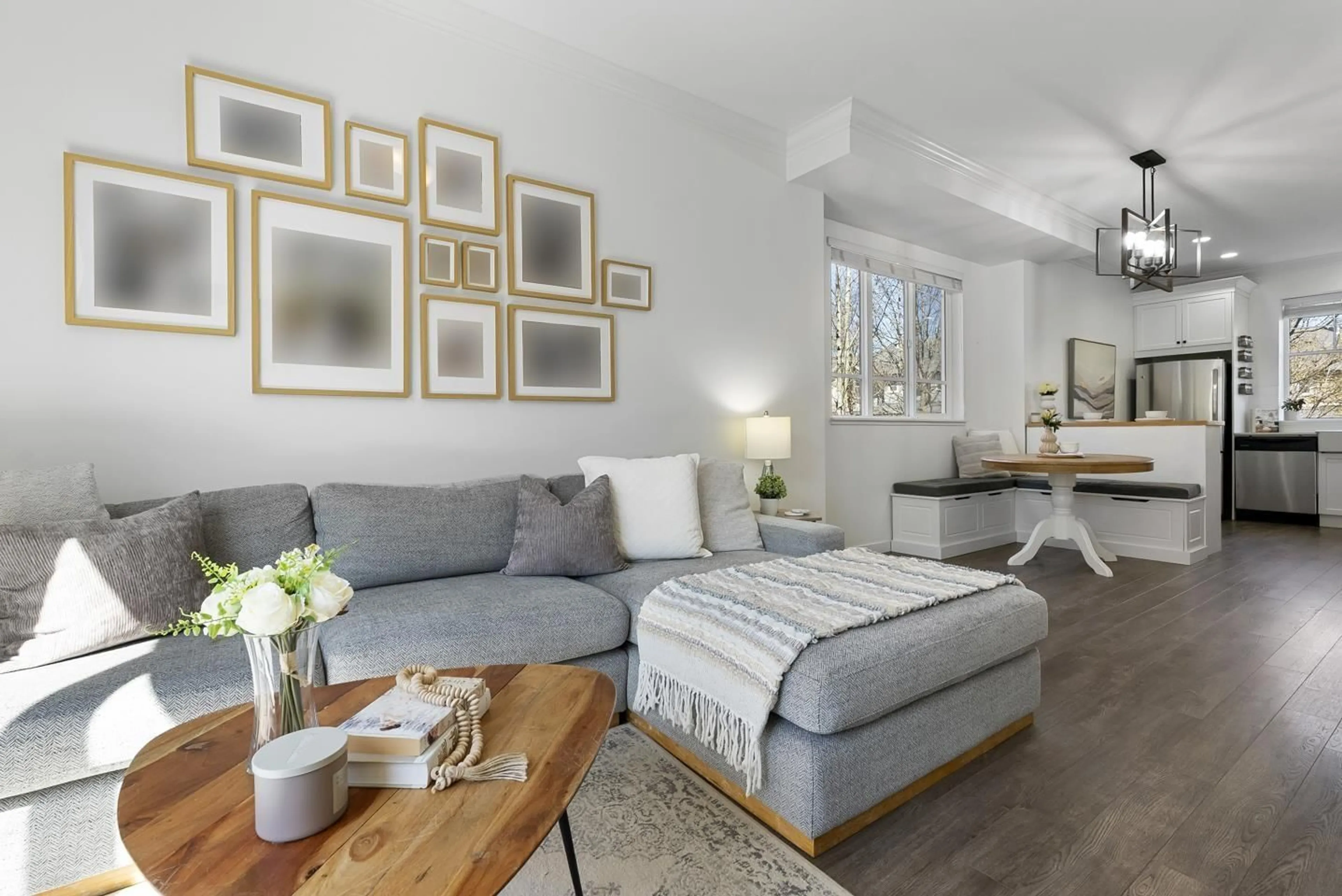 Living room with furniture, wood/laminate floor for 28 - 19128 65 AVENUE, Surrey British Columbia V4N6P2