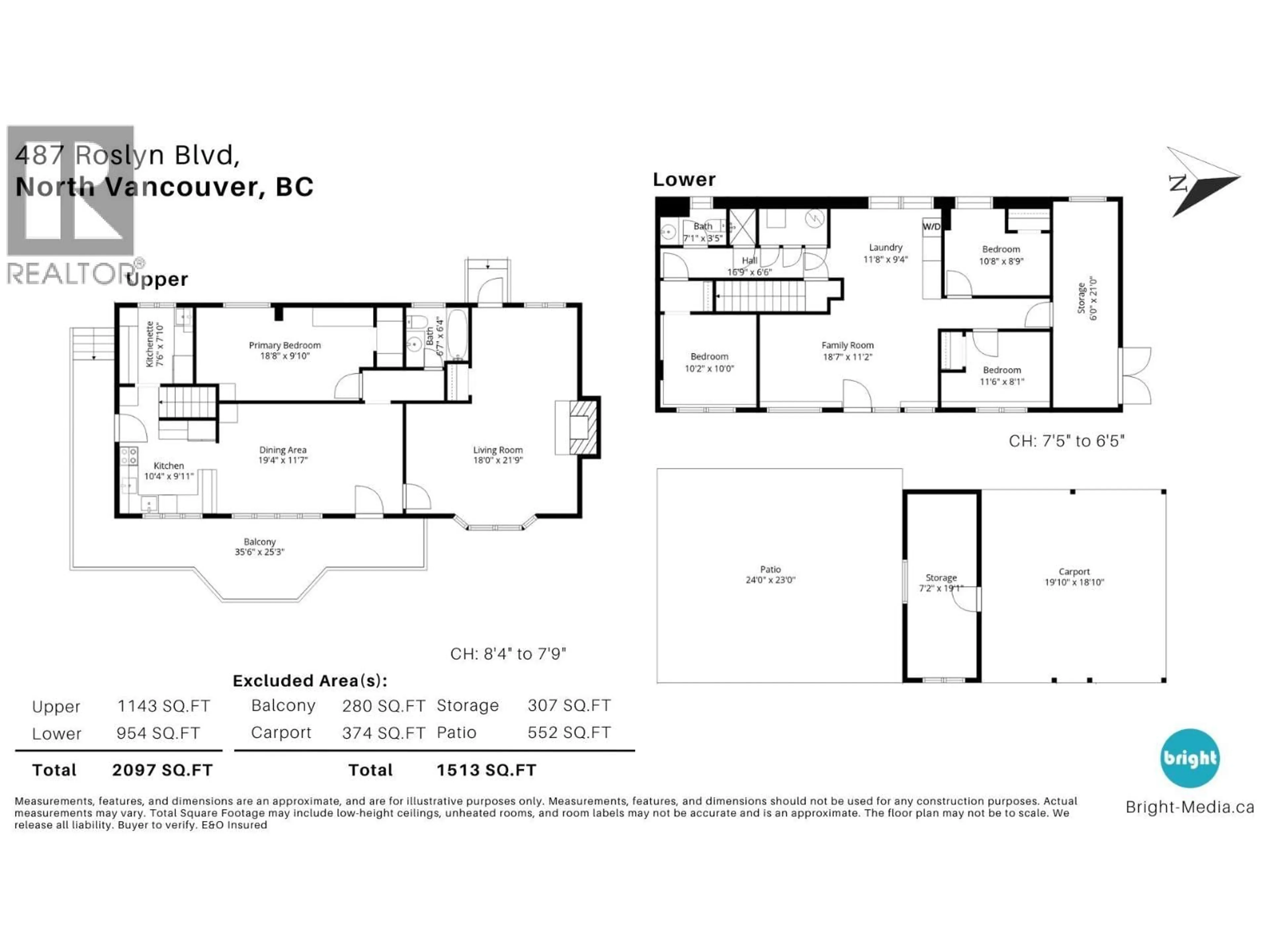Floor plan for 487 ROSLYN BOULEVARD, North Vancouver British Columbia V7G1P1