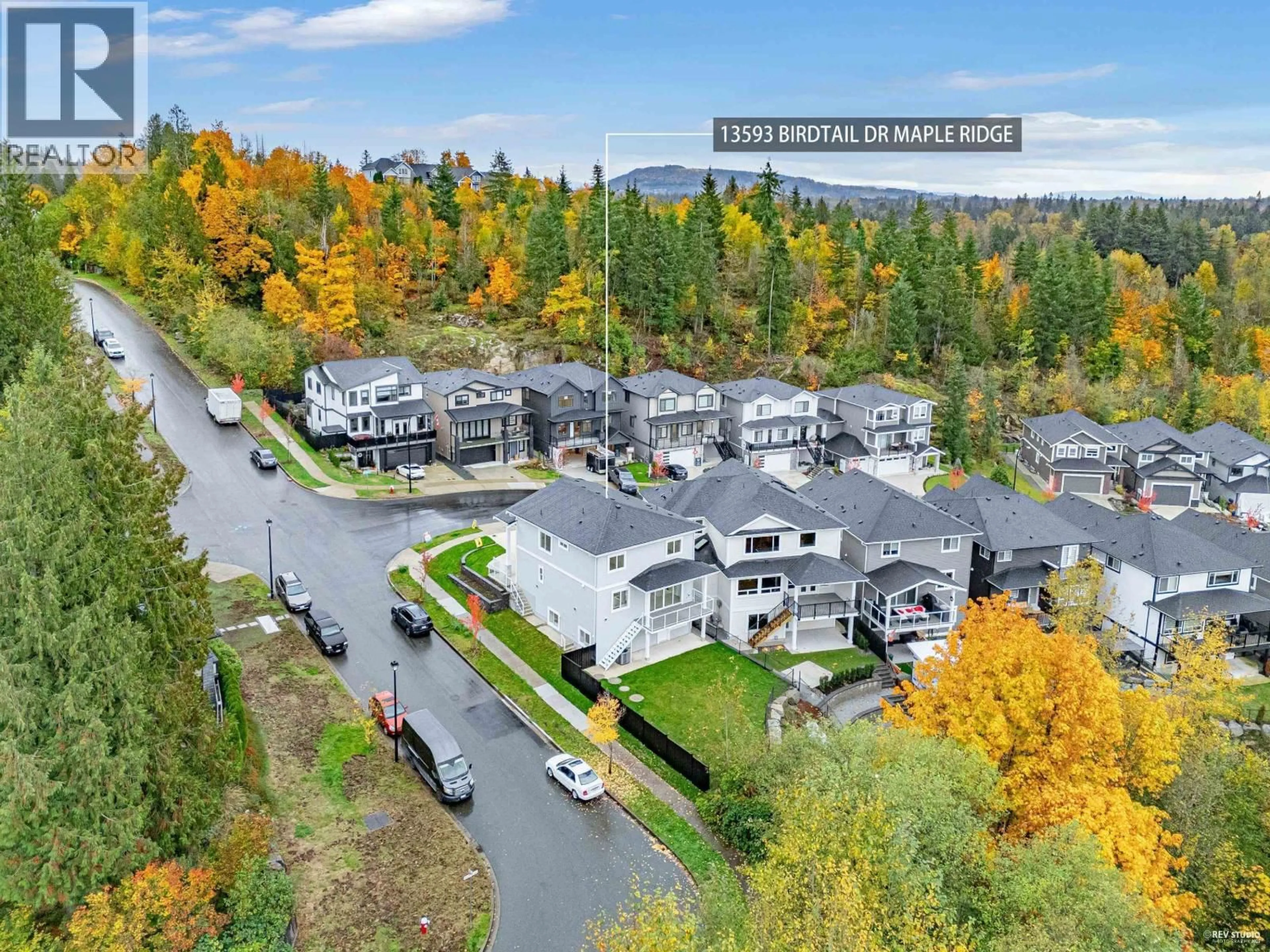 A pic from outside/outdoor area/front of a property/back of a property/a pic from drone, mountain view for 13593 BIRDTAIL DRIVE, Maple Ridge British Columbia V4R0J2