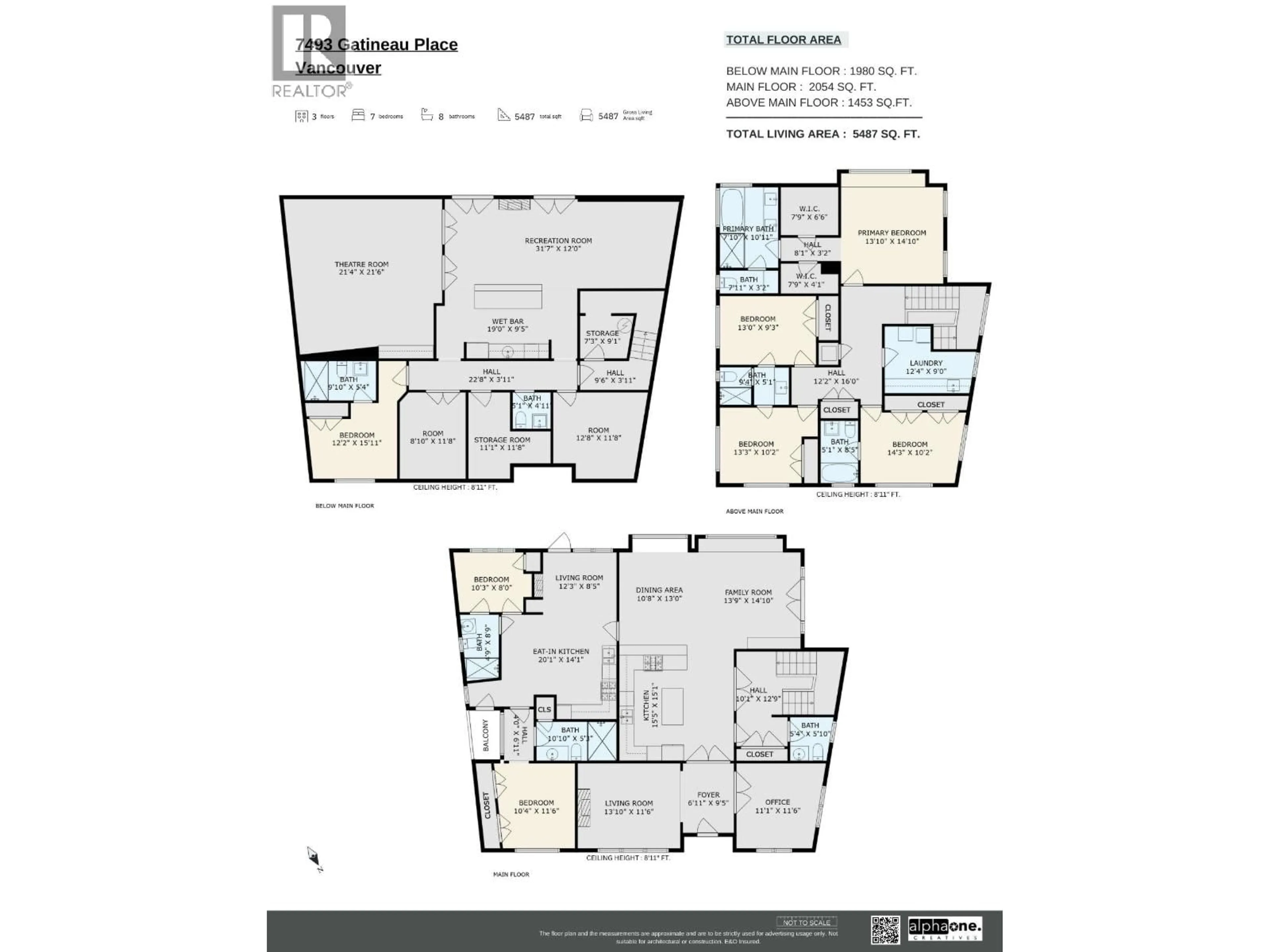 Floor plan for 7493 GATINEAU PLACE, Vancouver British Columbia V5S2S3