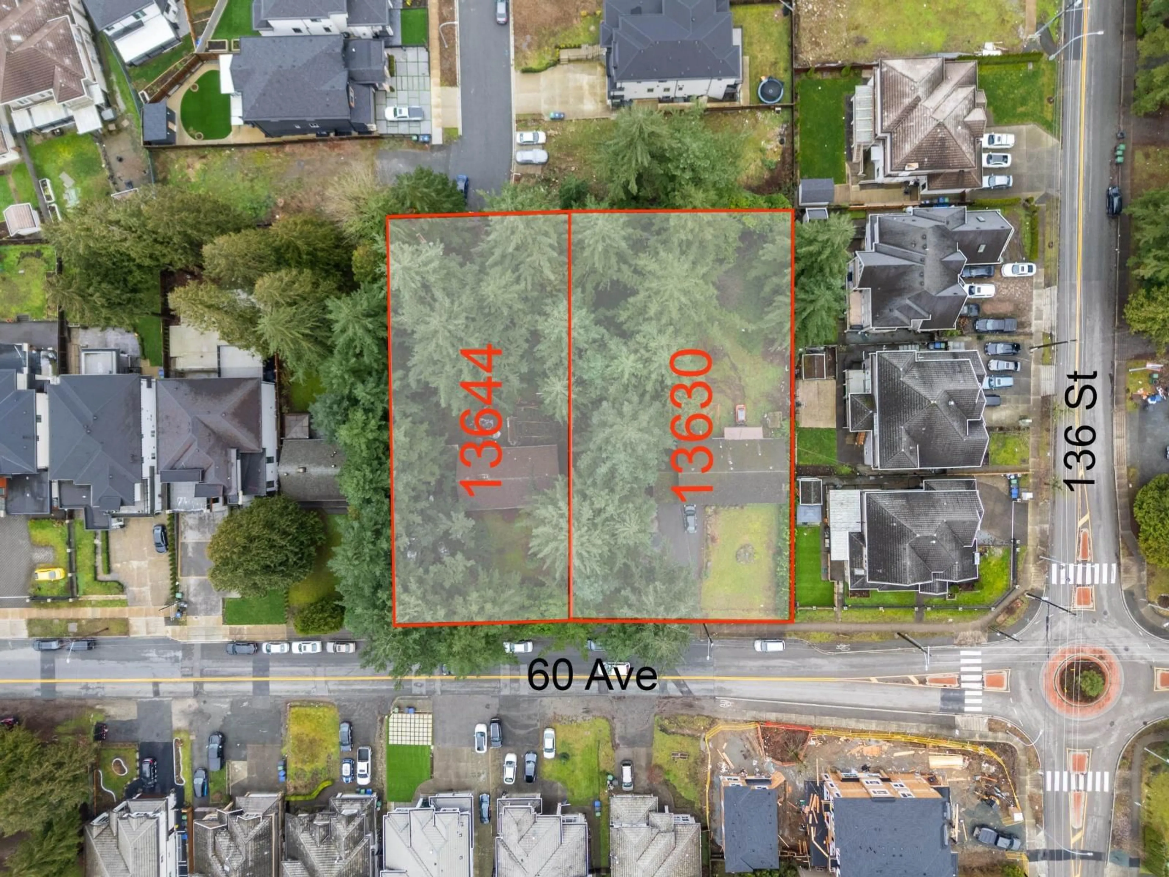 A pic from outside/outdoor area/front of a property/back of a property/a pic from drone, street for 13630 60 AVENUE, Surrey British Columbia V3X2M8