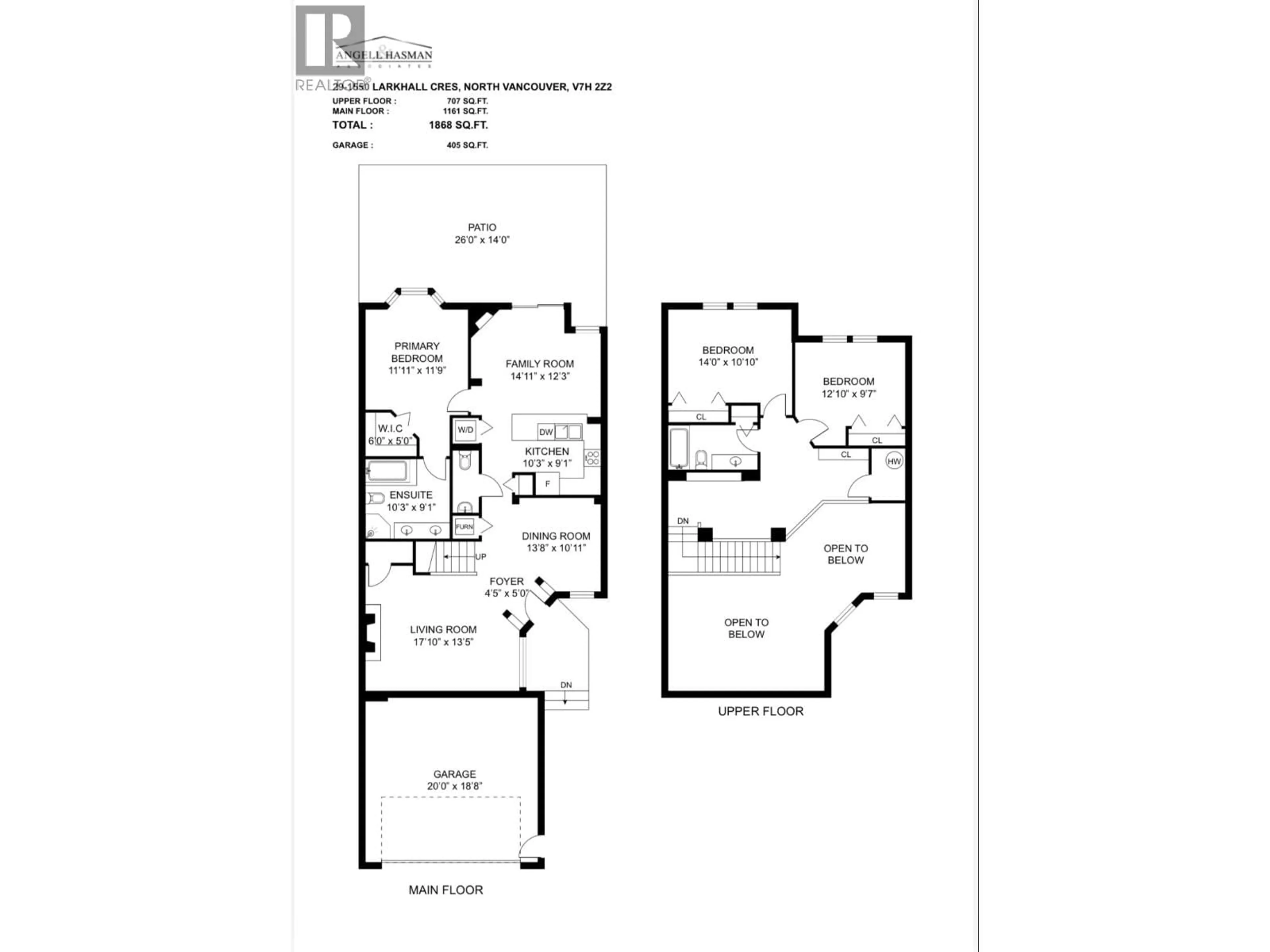 Floor plan for 29 - 1550 LARKHALL CRESCENT, North Vancouver British Columbia V7H2Z2