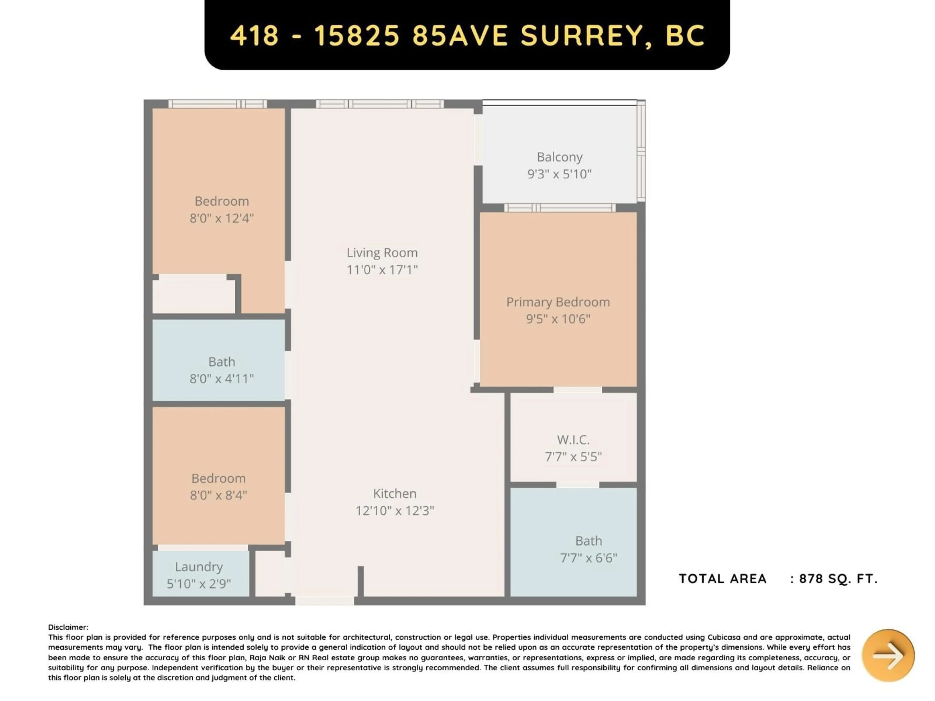 Floor plan for 418 - 15825 85 AVENUE, Surrey British Columbia V4N6W9