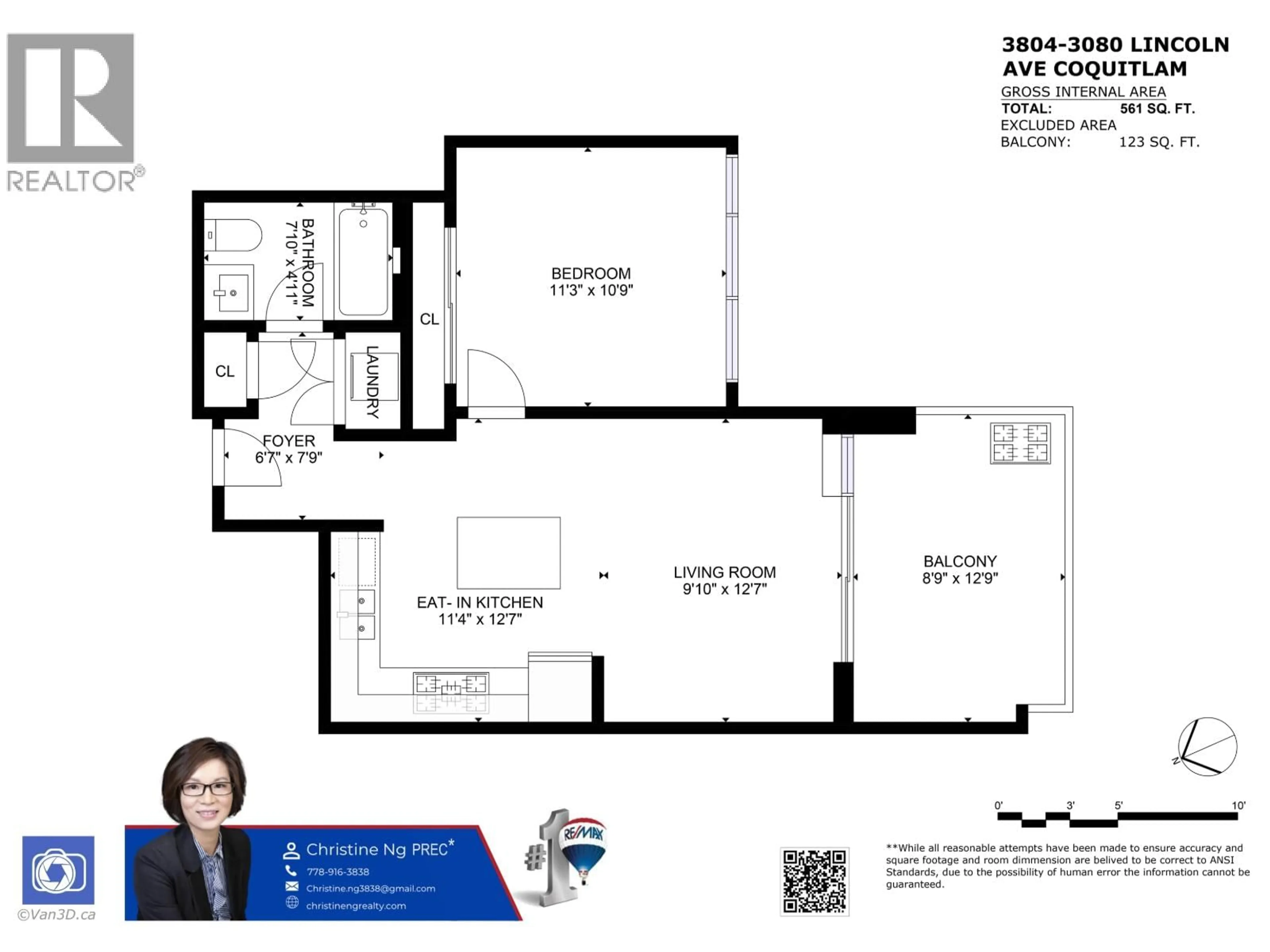 Floor plan for 3804 - 3080 LINCOLN AVENUE, Coquitlam British Columbia V3B0L9