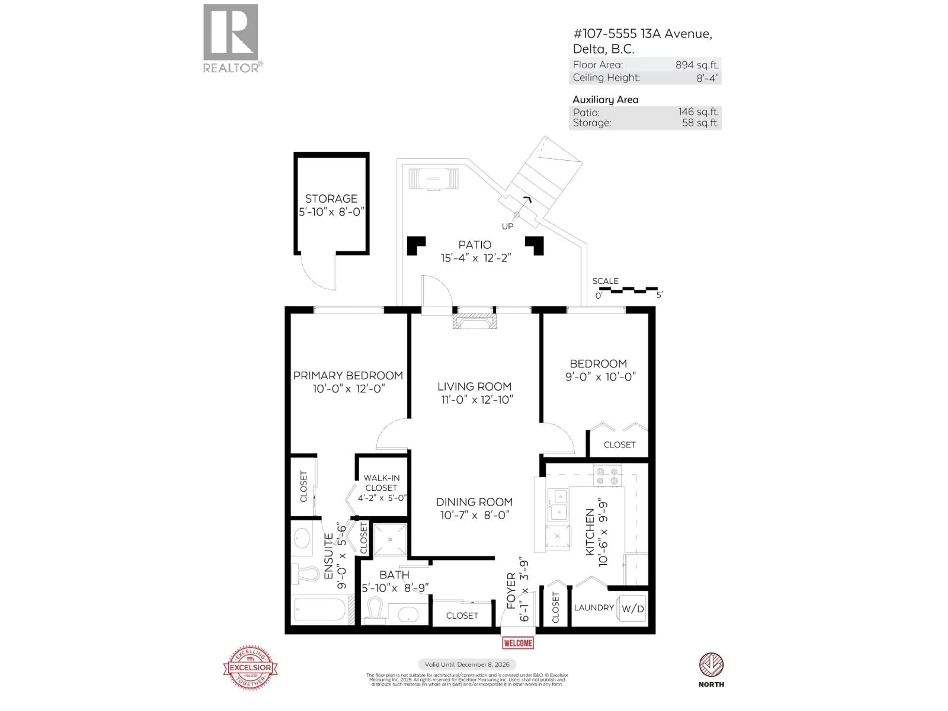 Floor plan for 107 - 5555 13A AVENUE, Delta British Columbia V4M2E7