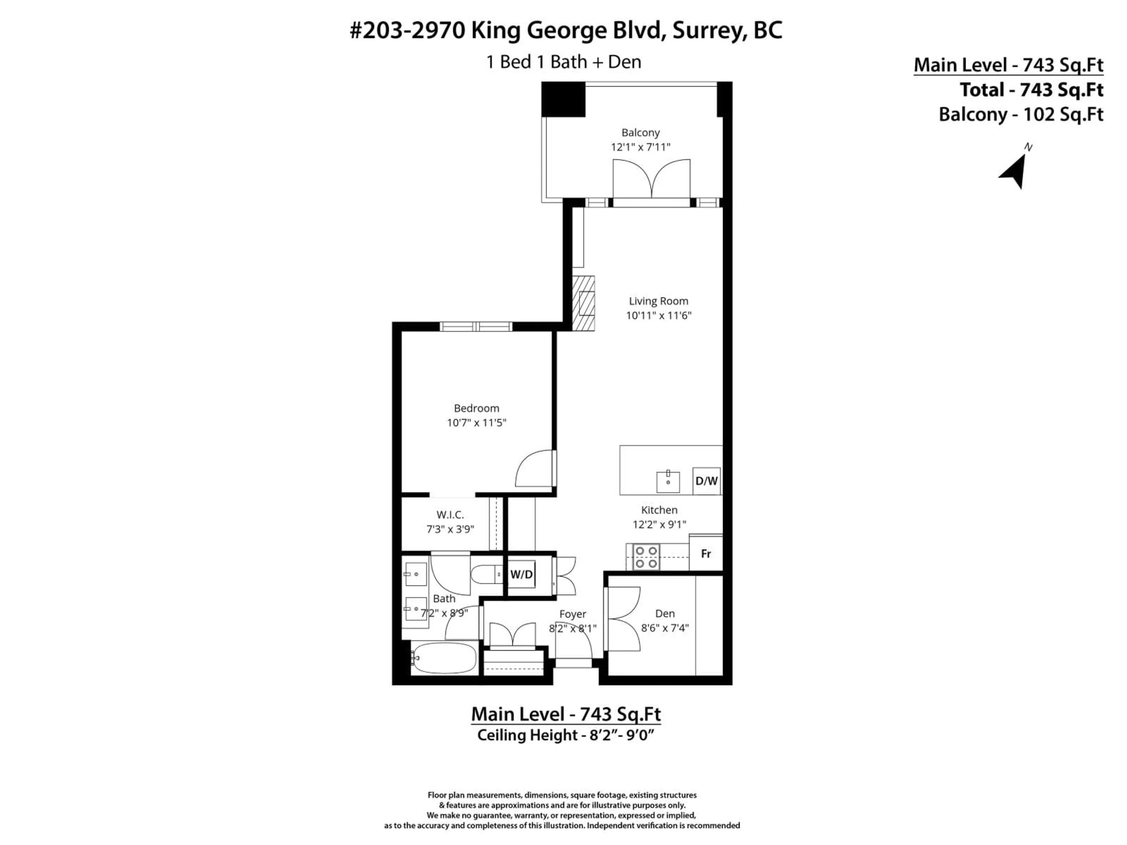 Floor plan for 203 - 2970 KING GEORGE BOULEVARD, Surrey British Columbia V4P0E6