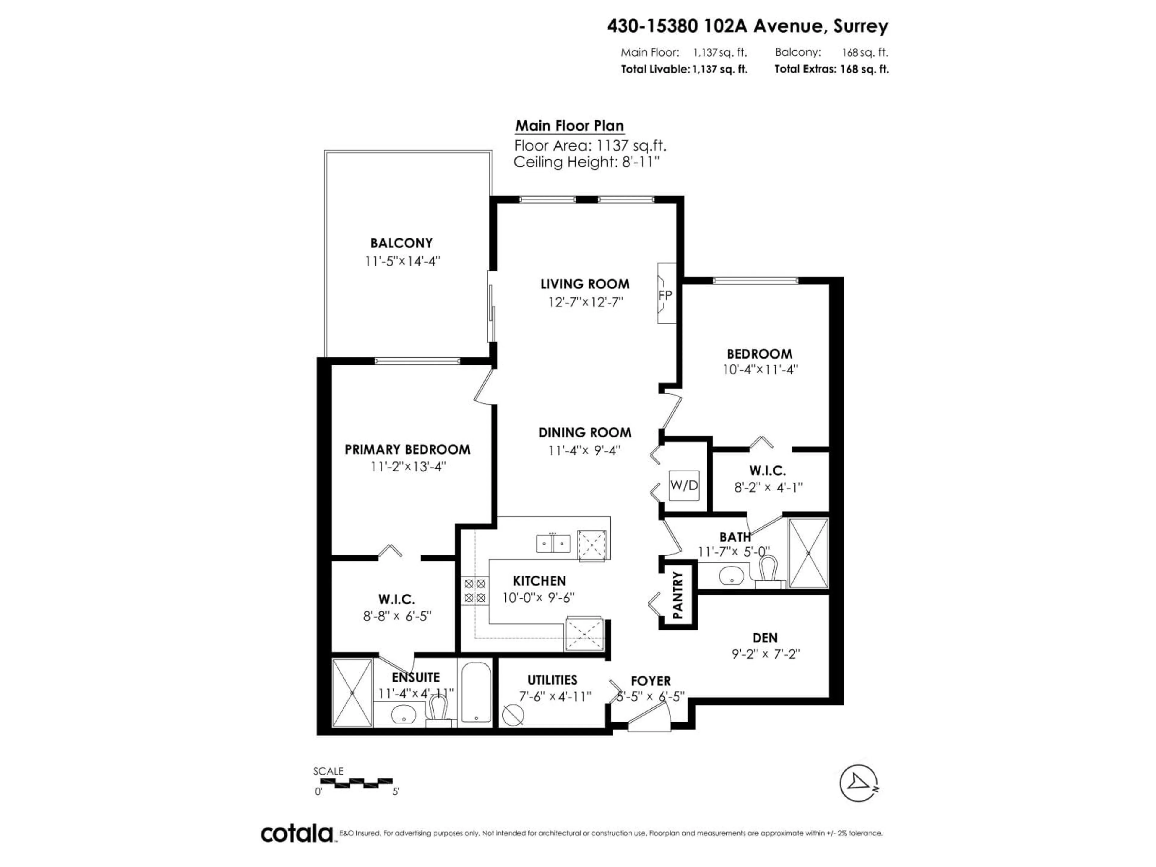 Floor plan for 430 - 15380 102A AVENUE, Surrey British Columbia V3R0B3