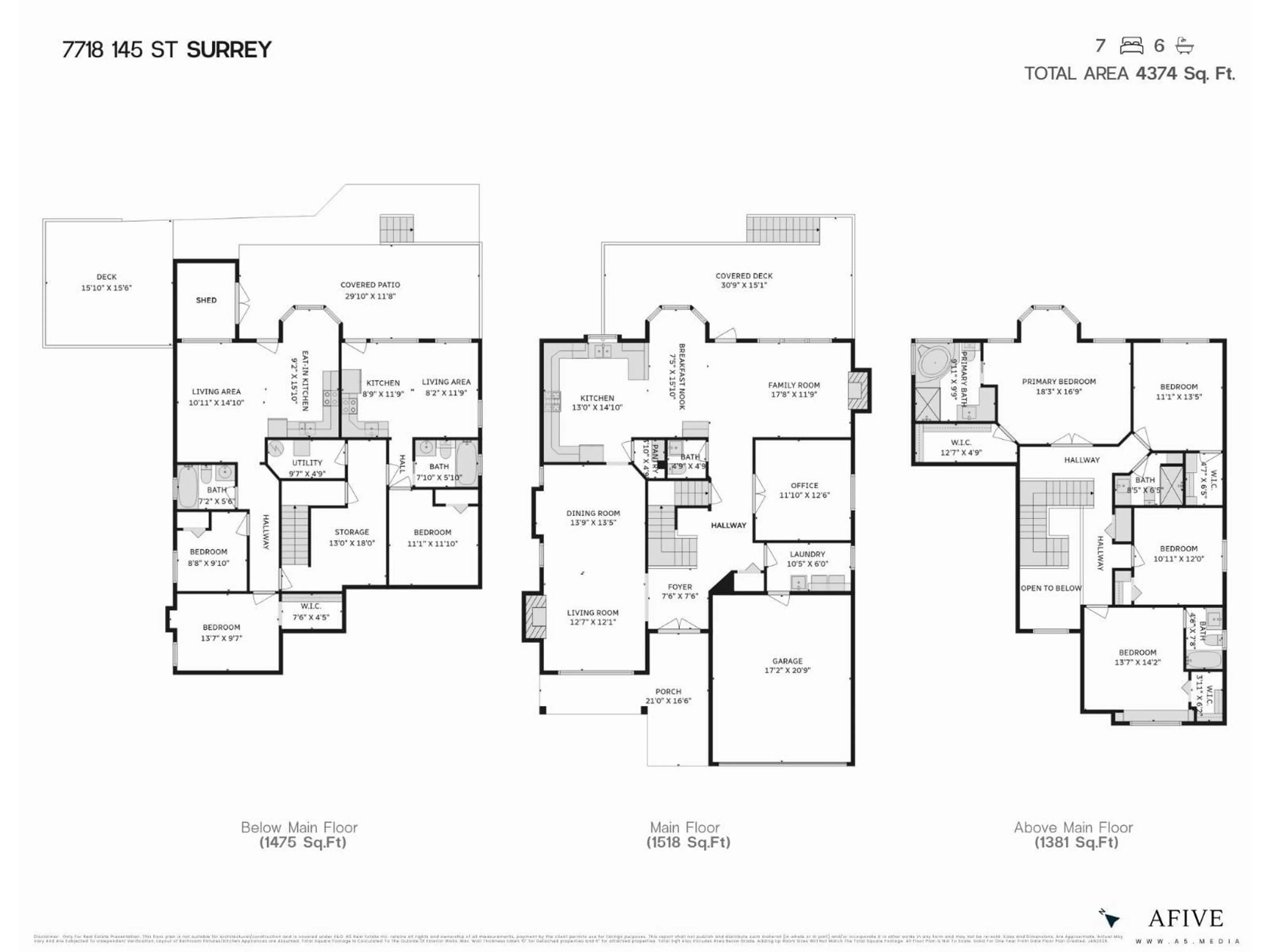 Floor plan for 7718 145 STREET, Surrey British Columbia V3S9C4