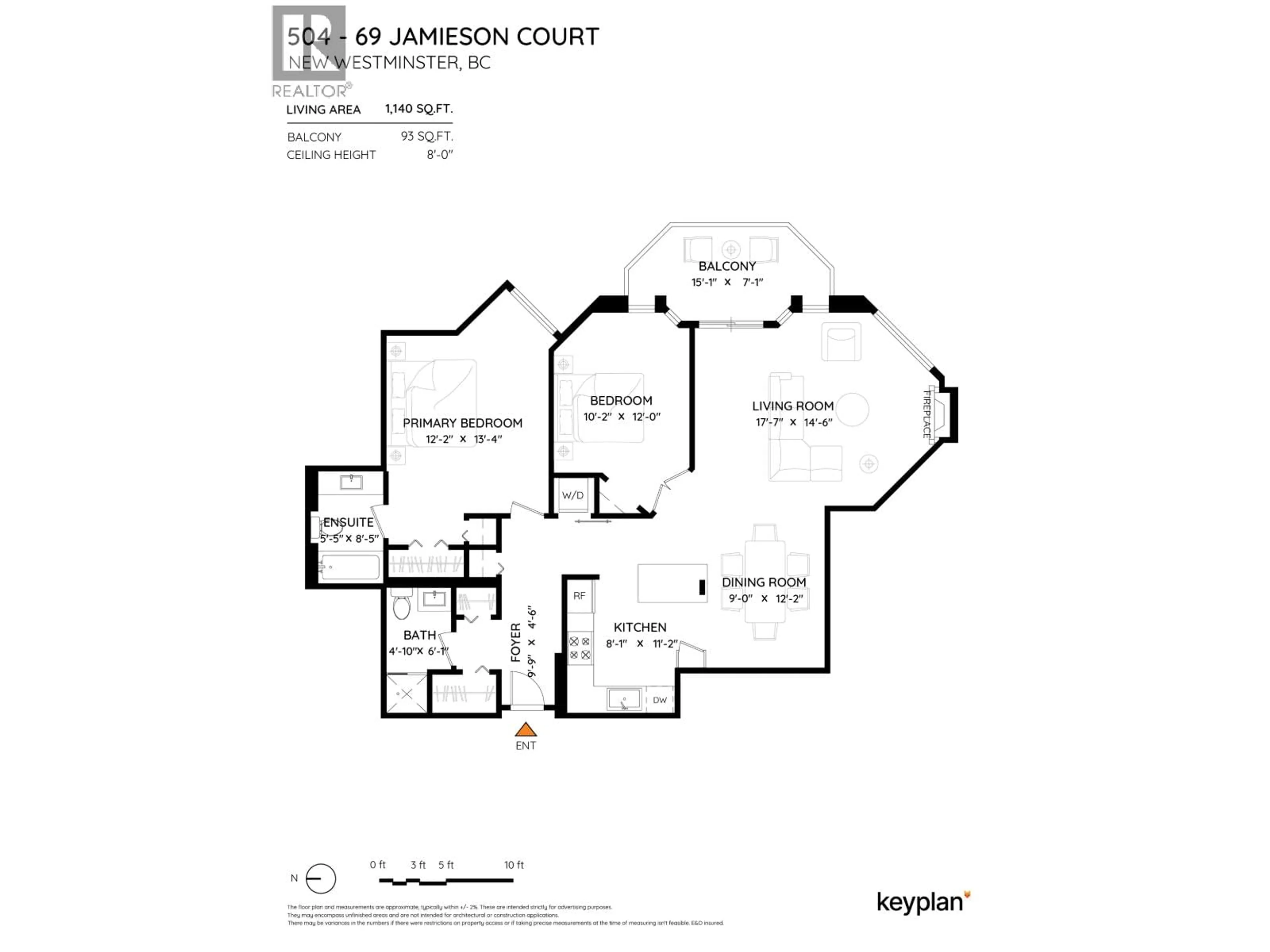 Floor plan for 504 - 69 JAMIESON COURT, New Westminster British Columbia V3L5R3