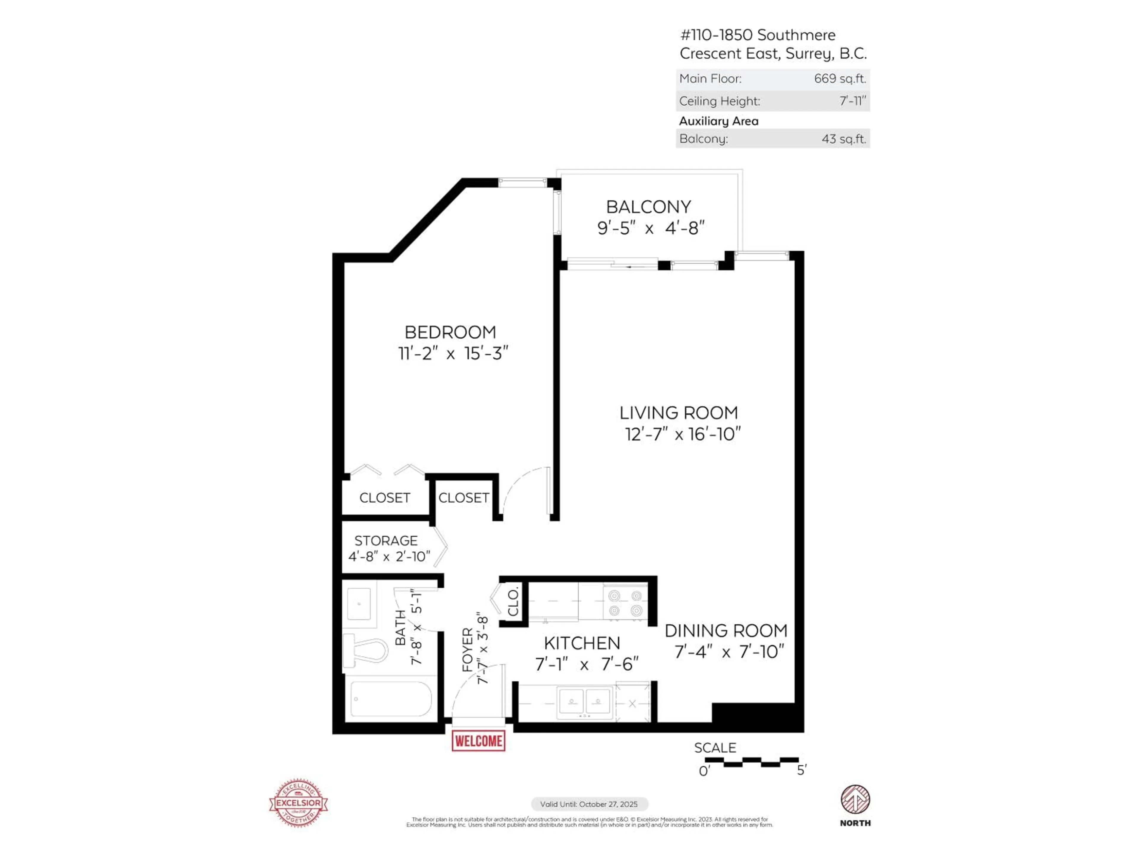 Floor plan for 110 - 1850 SOUTHMERE CRESCENT EAST, Surrey British Columbia V4A6Y6