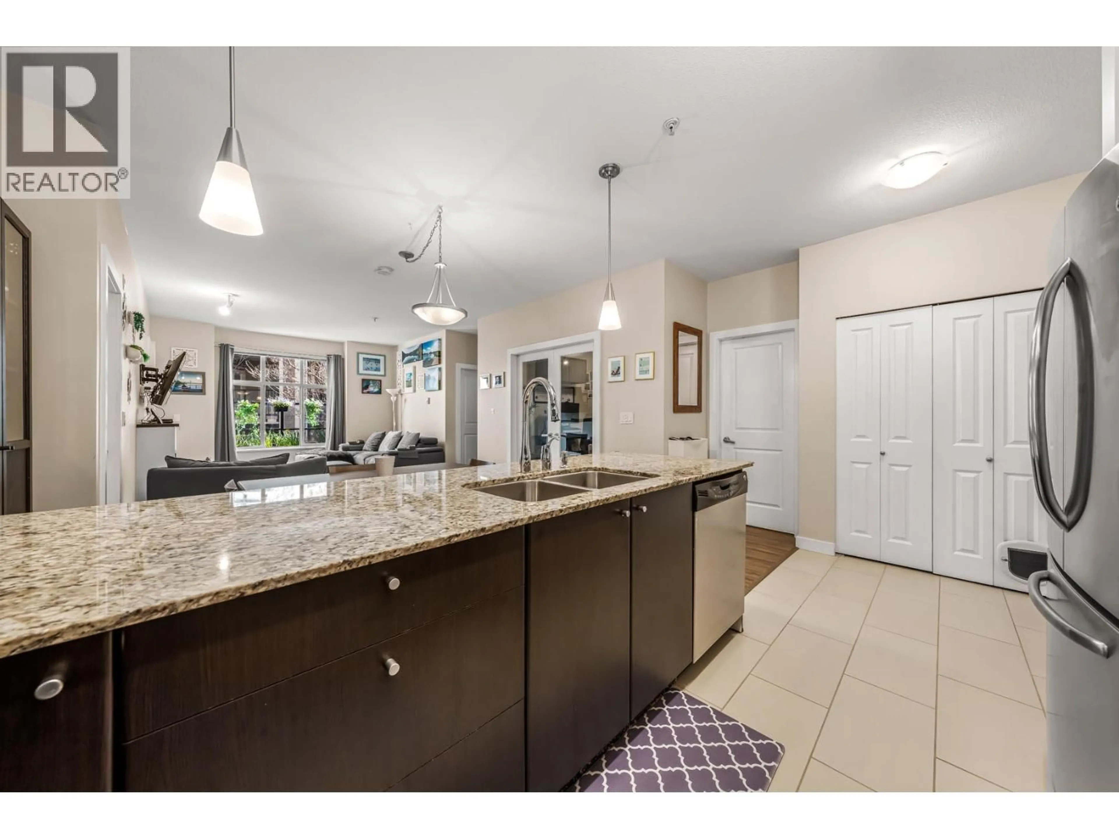 Open concept kitchen, ceramic/tile floor for 102 - 250 FRANCIS WAY, New Westminster British Columbia V3L0E6