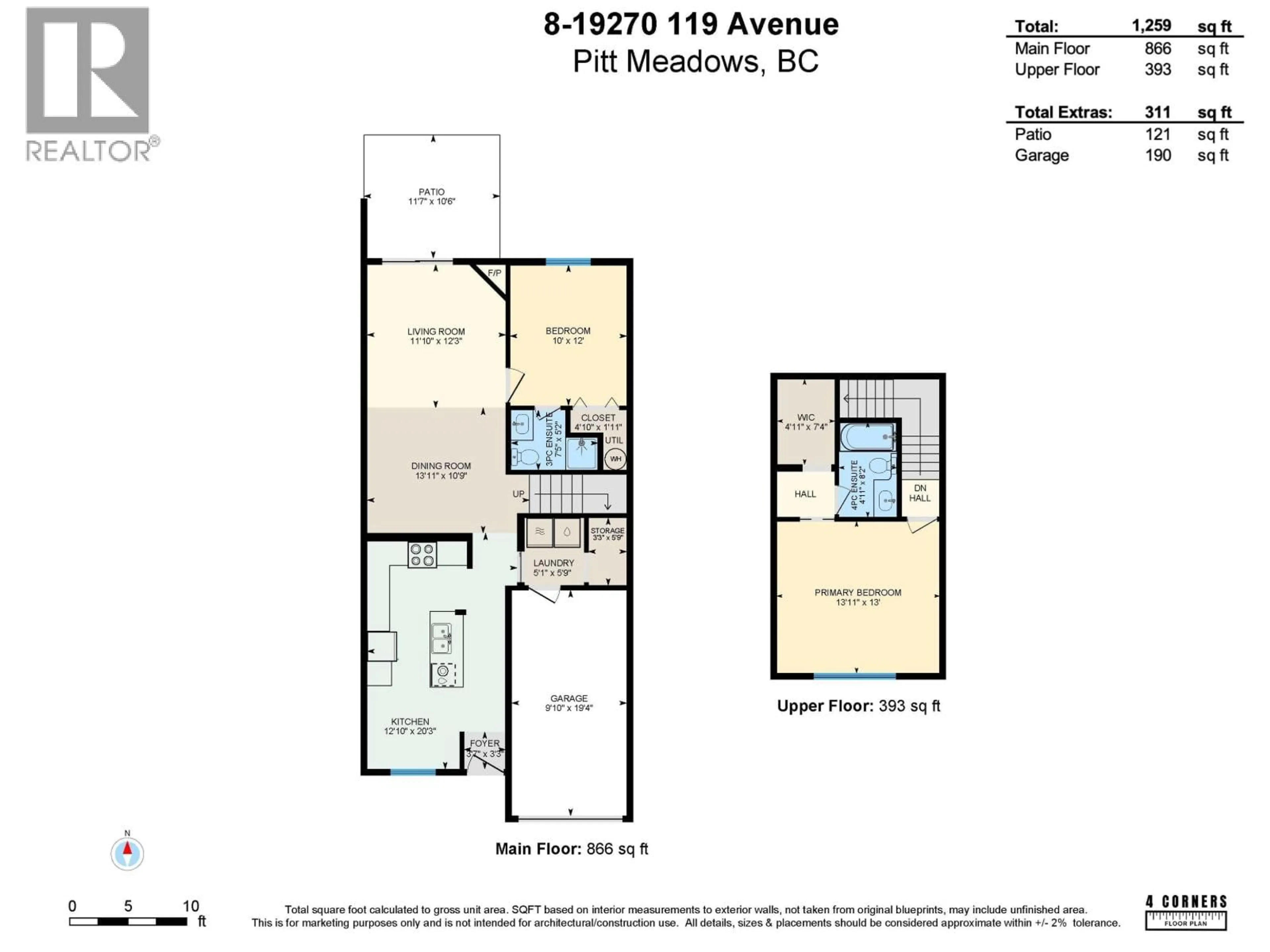 Floor plan for 8 - 19270 119 AVENUE, Pitt Meadows British Columbia V3Y2J8