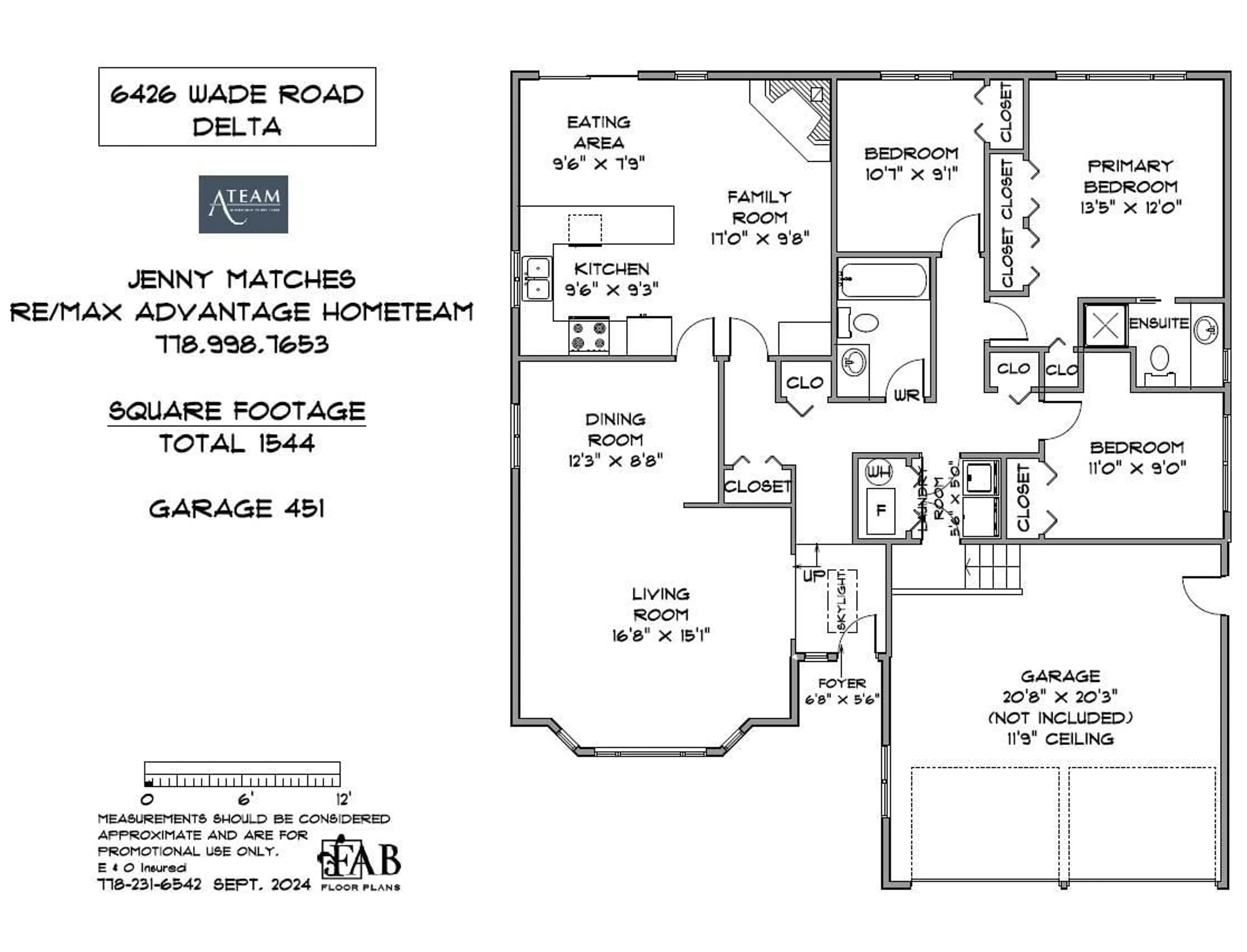 Floor plan for 6426 WADE ROAD, Delta British Columbia V4E3H9