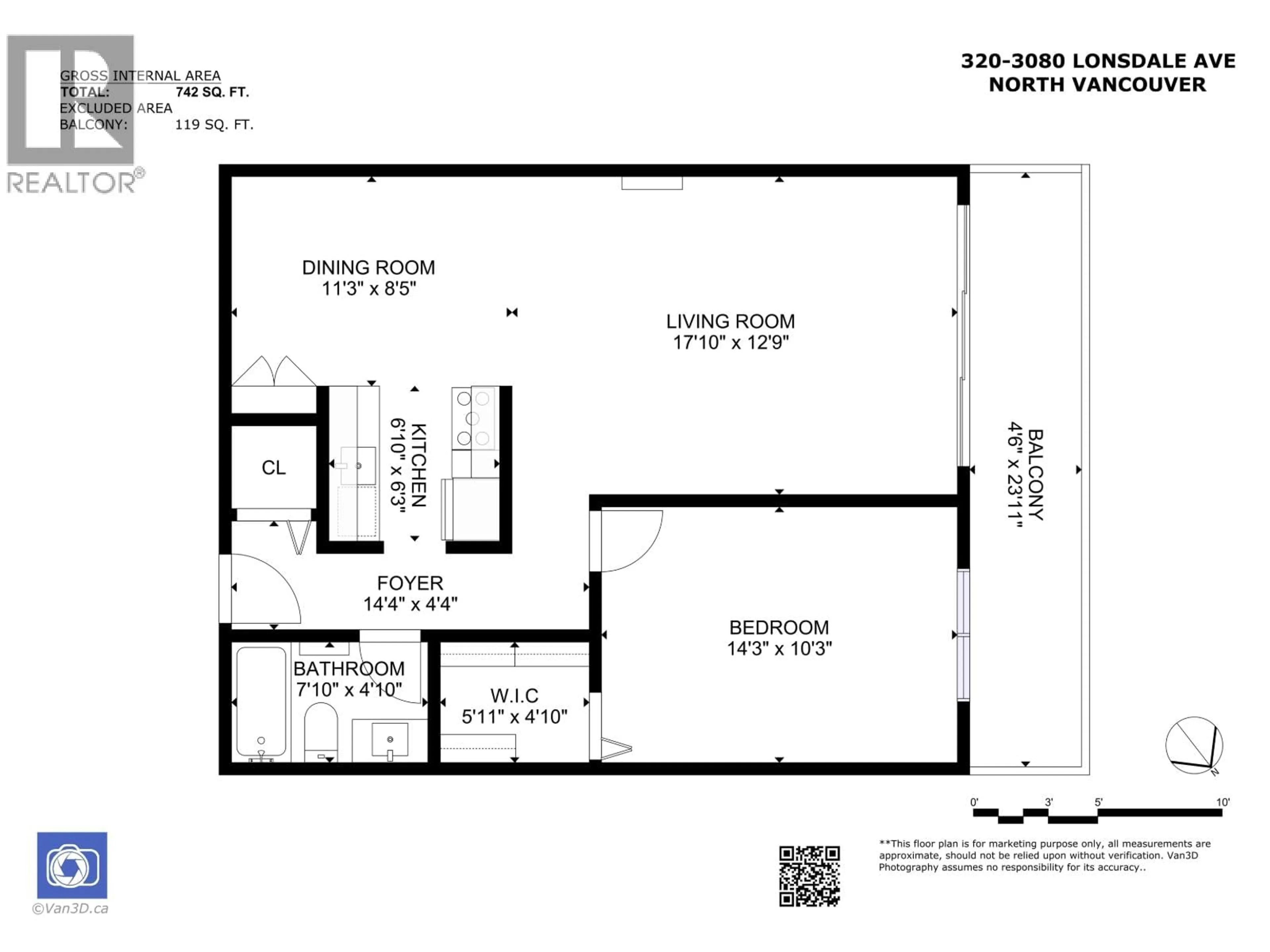Floor plan for 320 - 3080 LONSDALE AVENUE, North Vancouver British Columbia V7N3J5