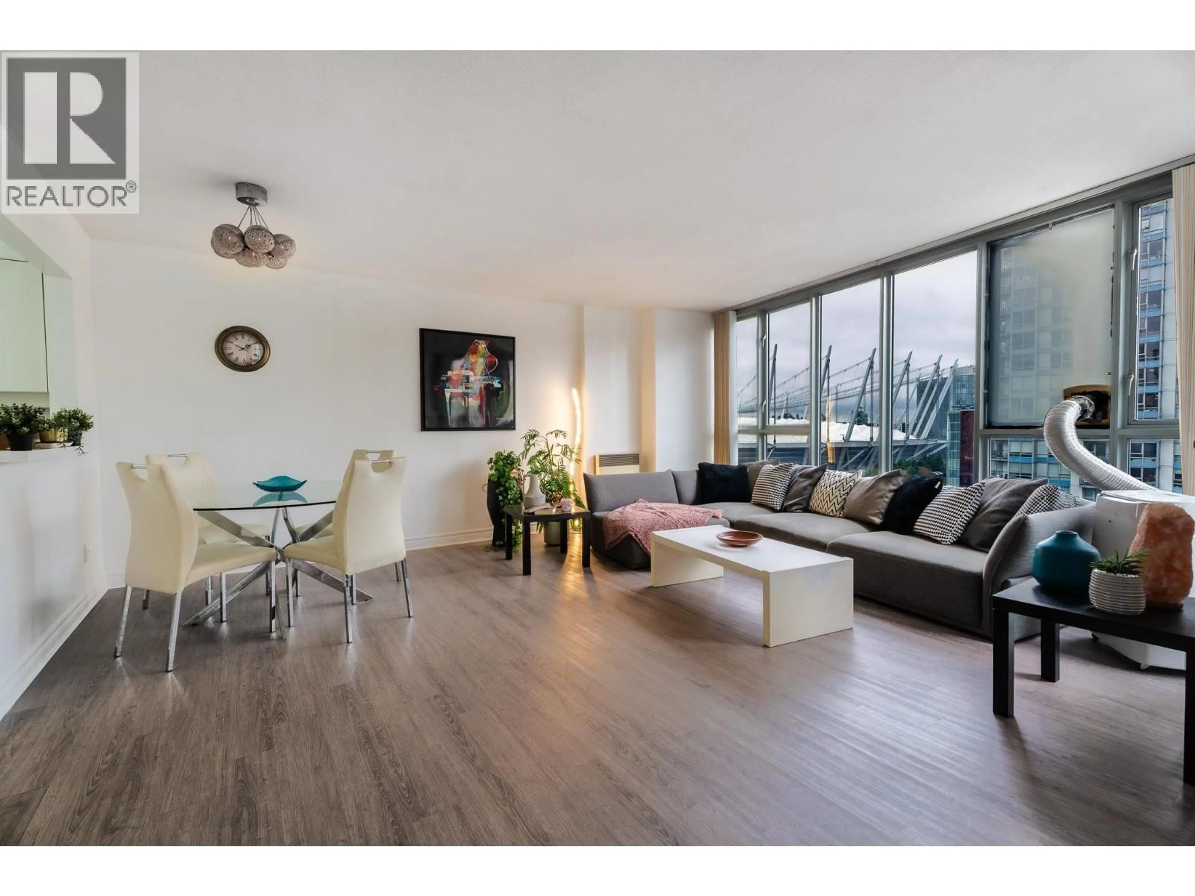 Living room with furniture, wood/laminate floor for 2102 - 930 CAMBIE STREET, Vancouver British Columbia V6B5X6